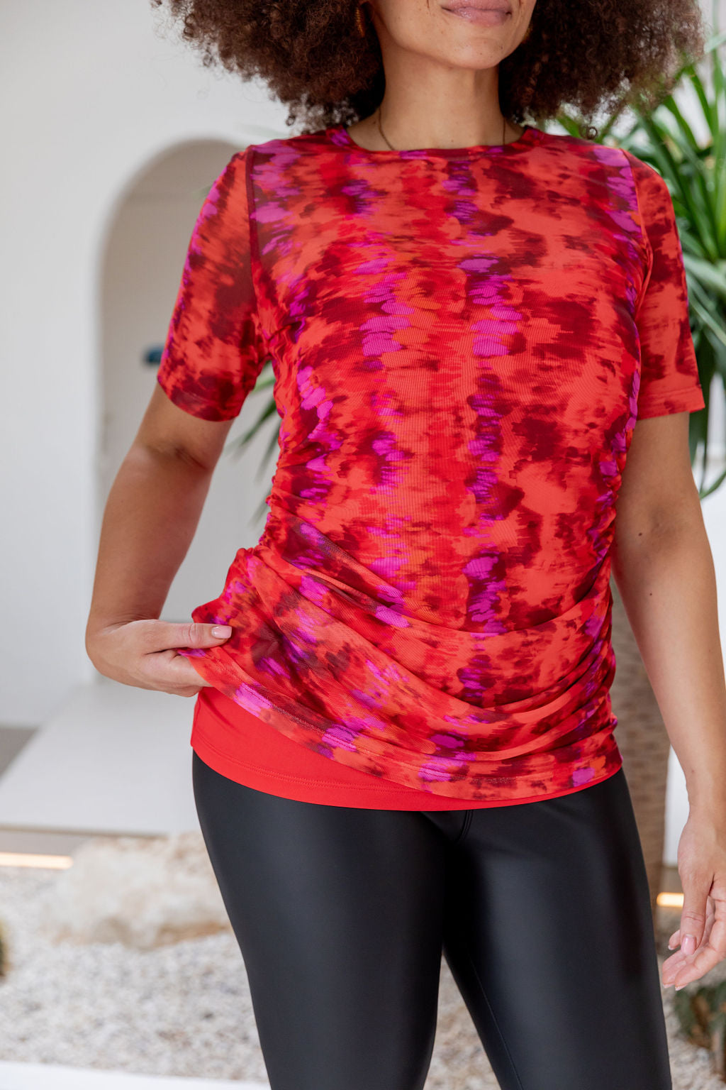 Darla Mesh Top in Red