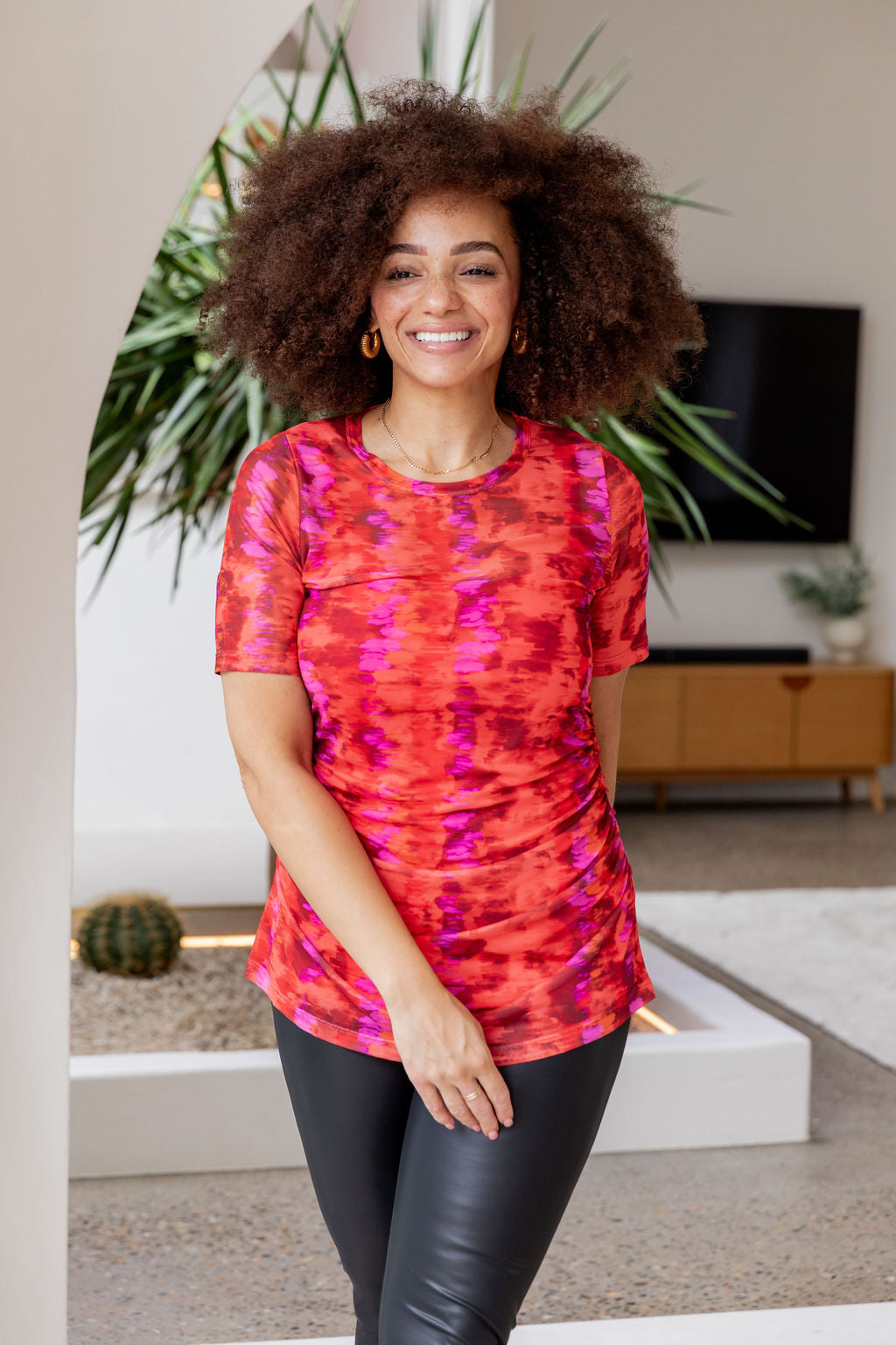 Darla Mesh Top in Red
