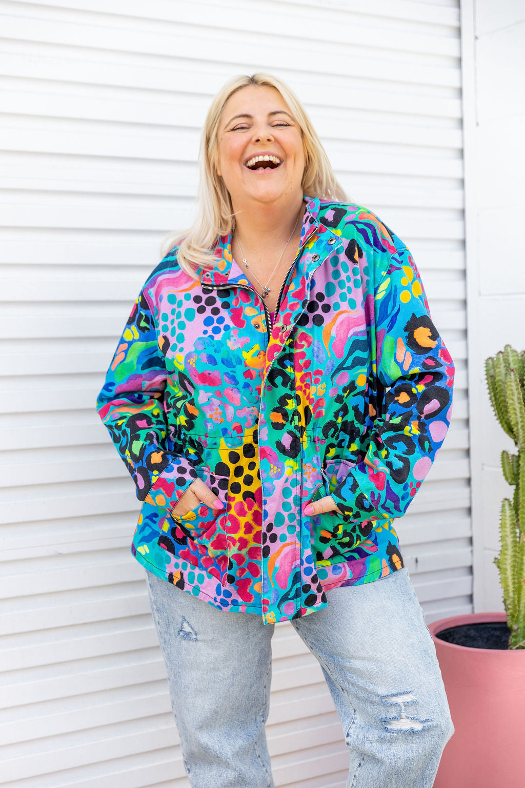 Lakey Jacket in Electric Leopard by Kasey Rainbow