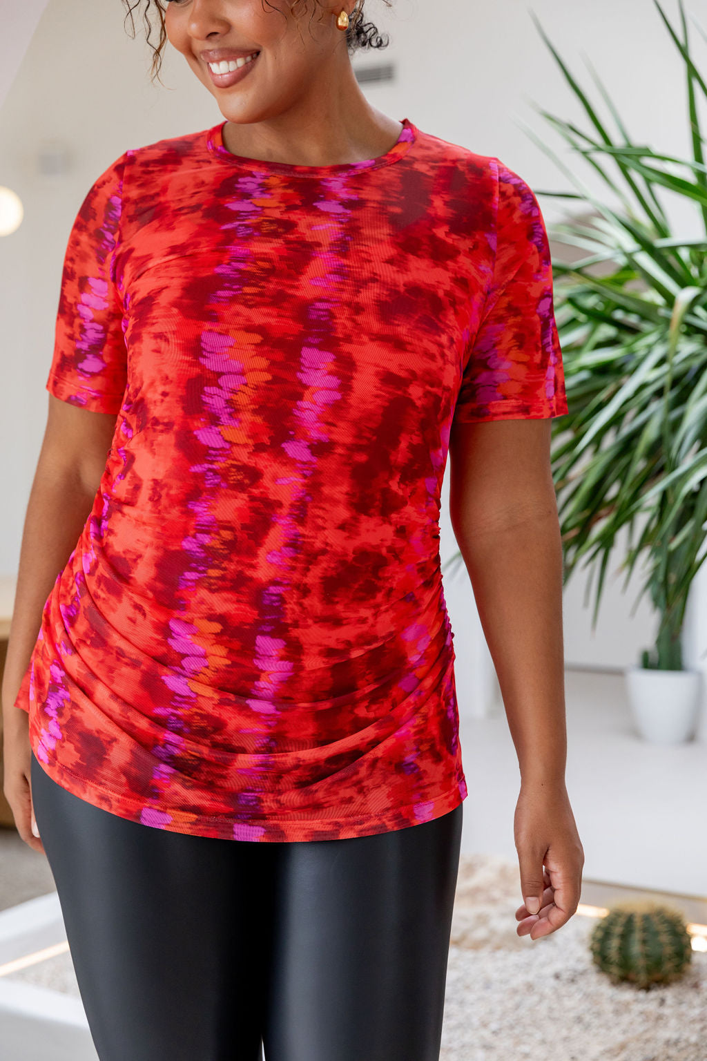 Darla Mesh Top in Red