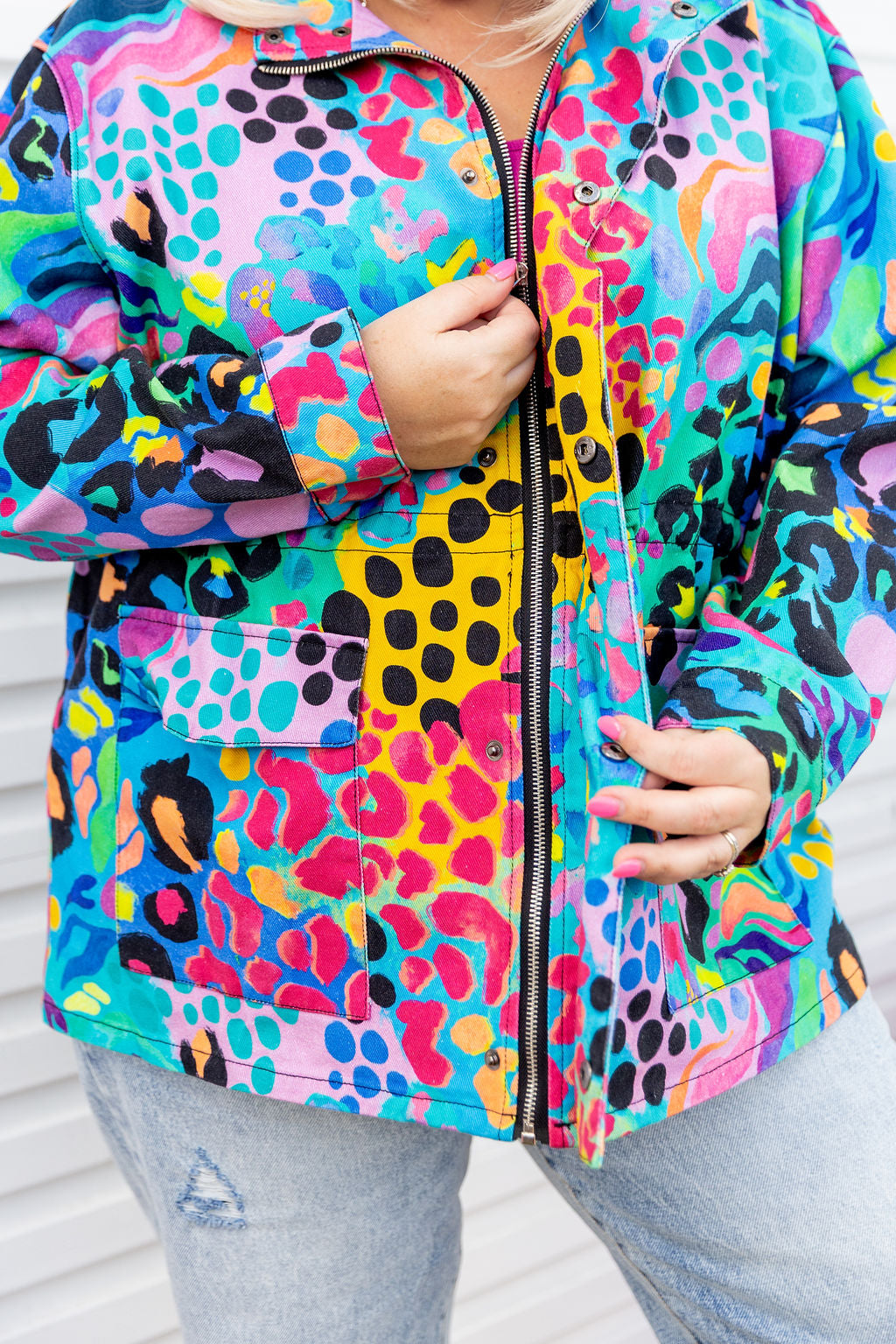 Lakey Jacket in Electric Leopard by Kasey Rainbow