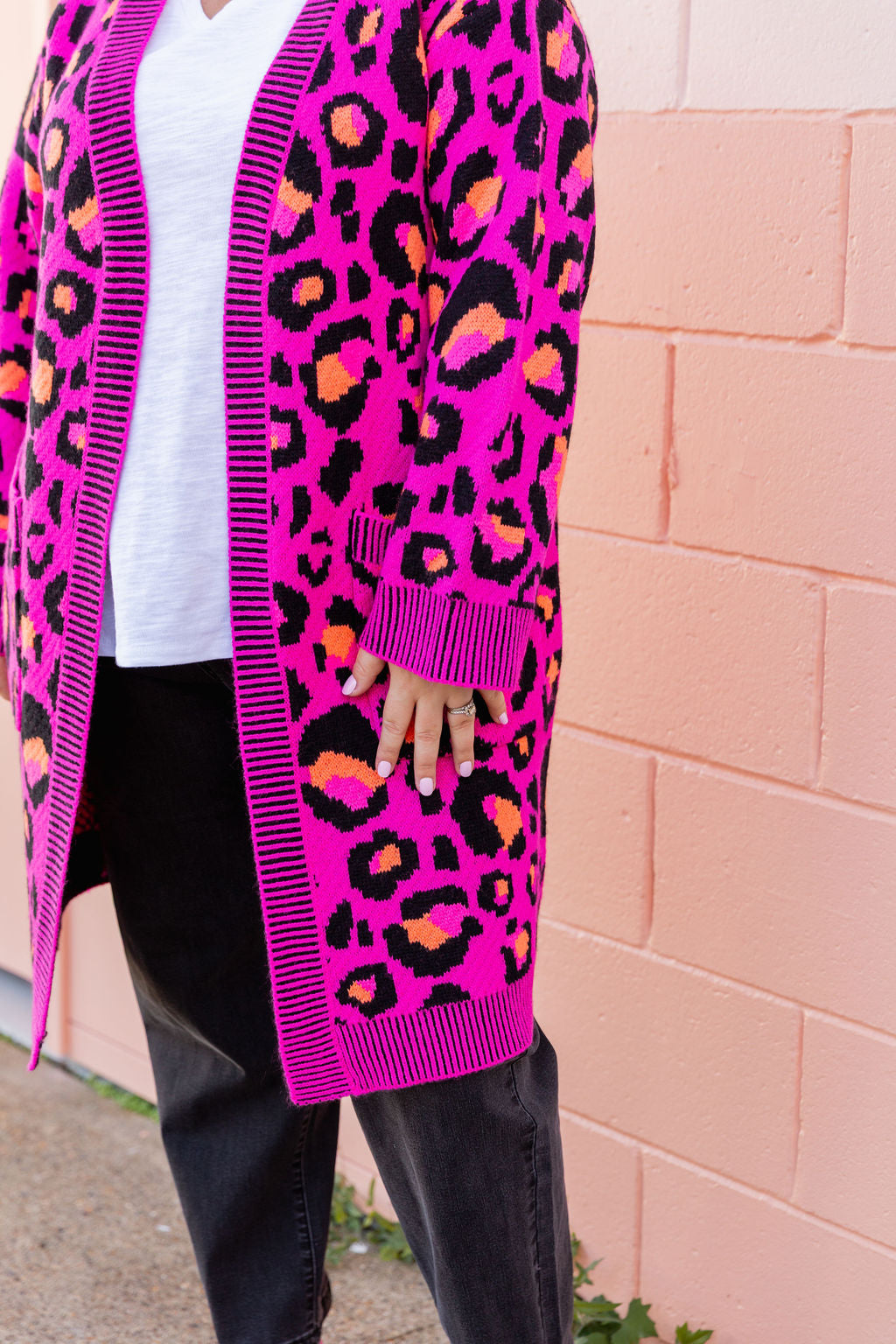 Darcy Cardi In Pink Leopard by Kasey Rainbow