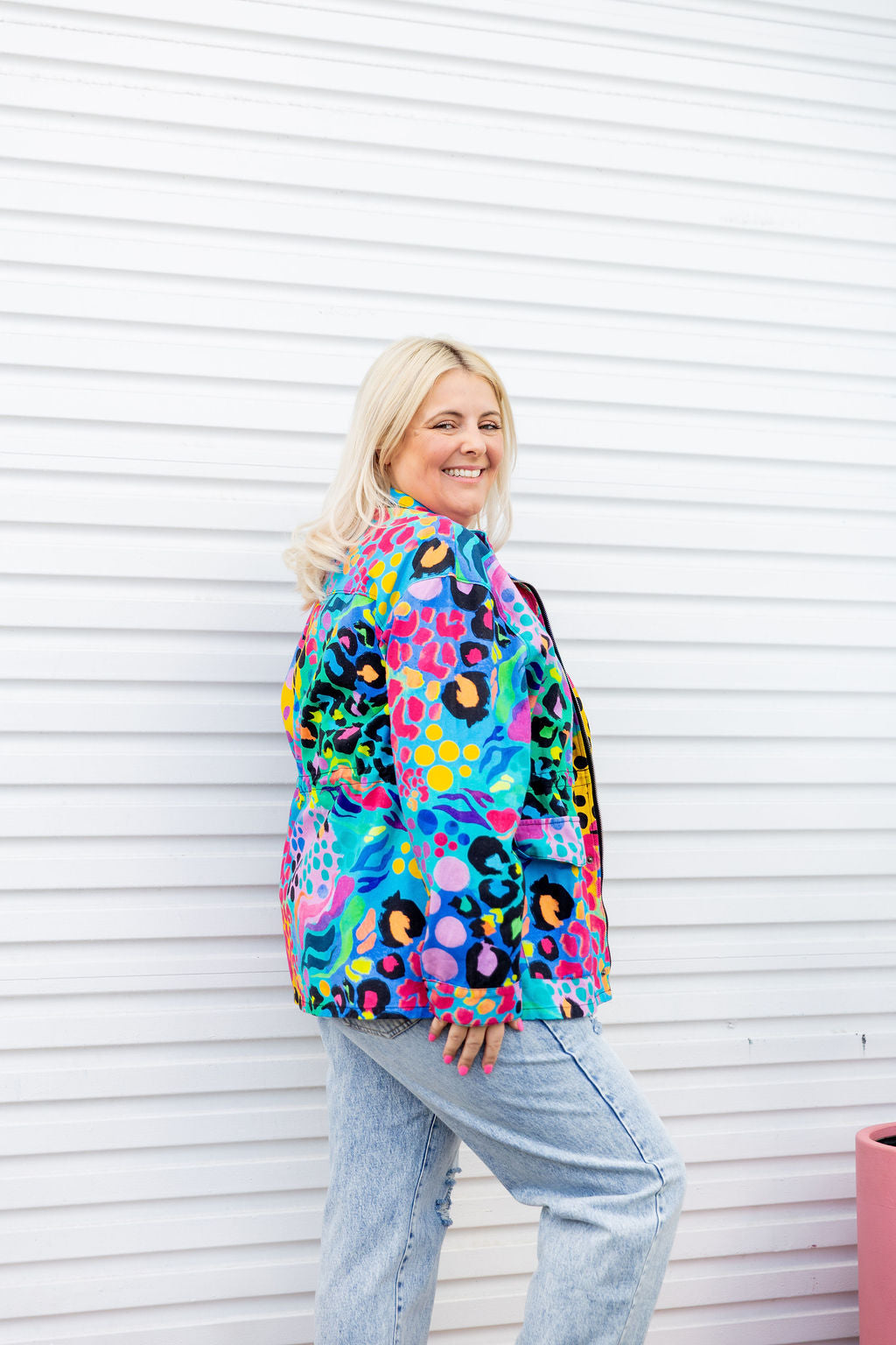 Lakey Jacket in Electric Leopard by Kasey Rainbow