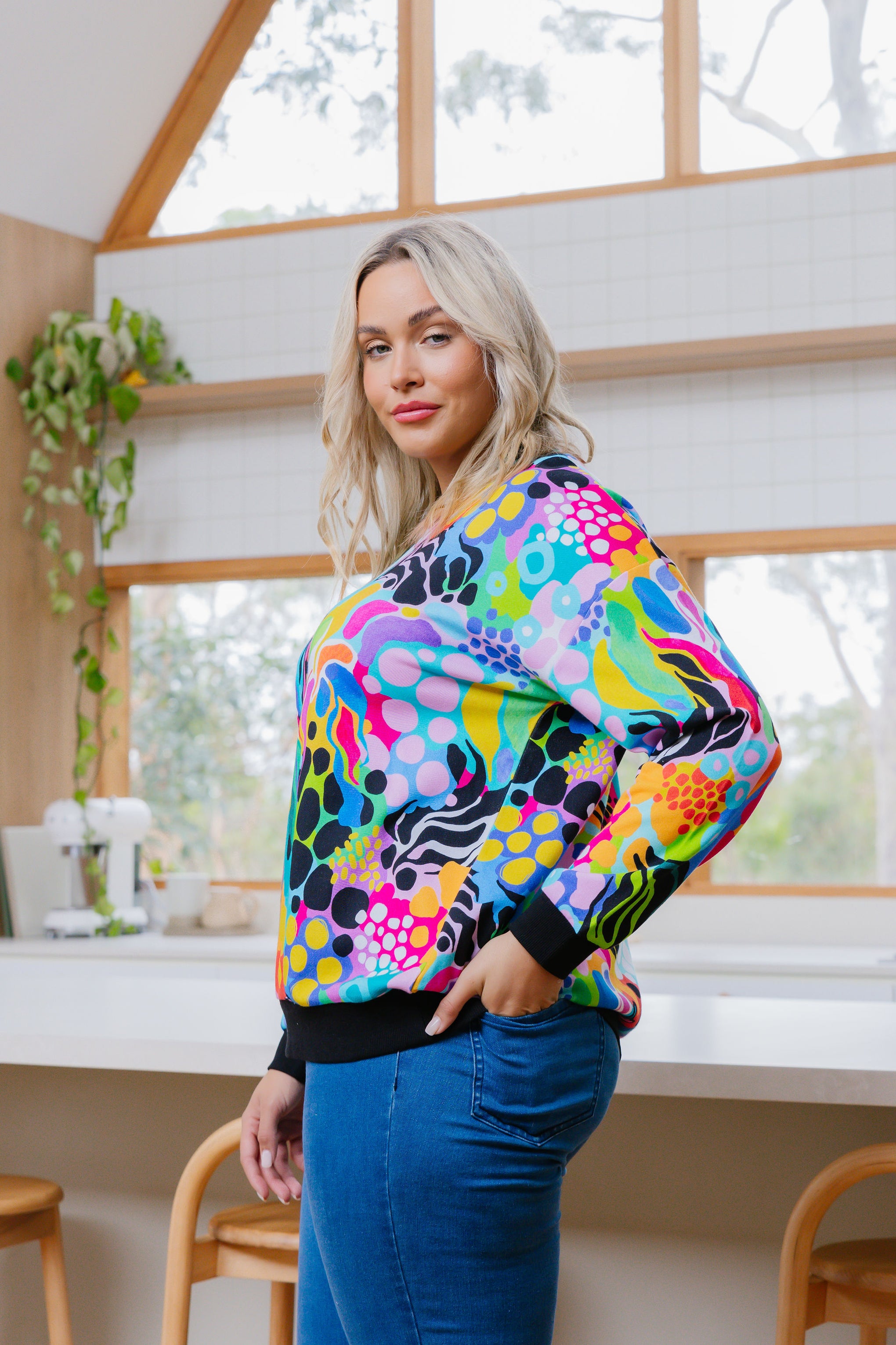 Harper Sweater in Electric Zee by Kasey Rainbow