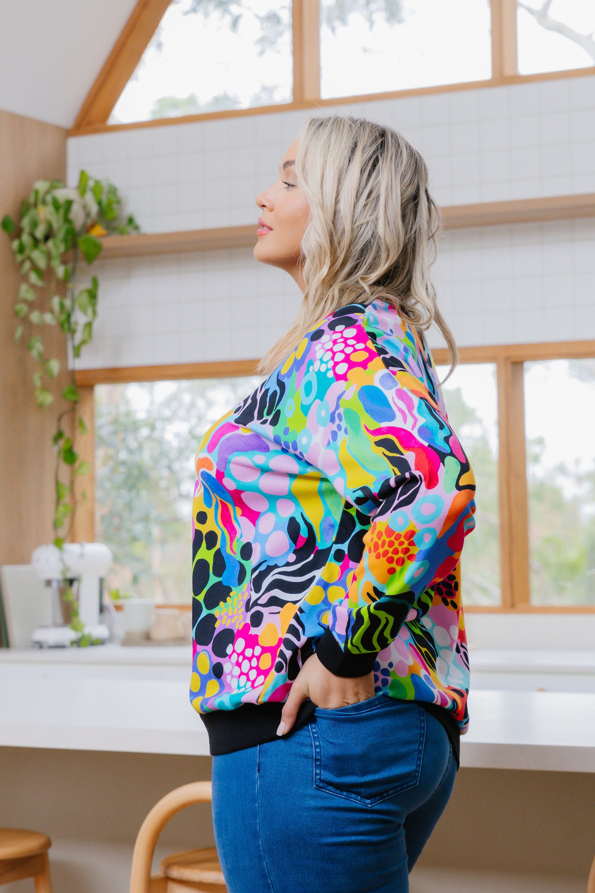 Harper Sweater in Electric Zee by Kasey Rainbow