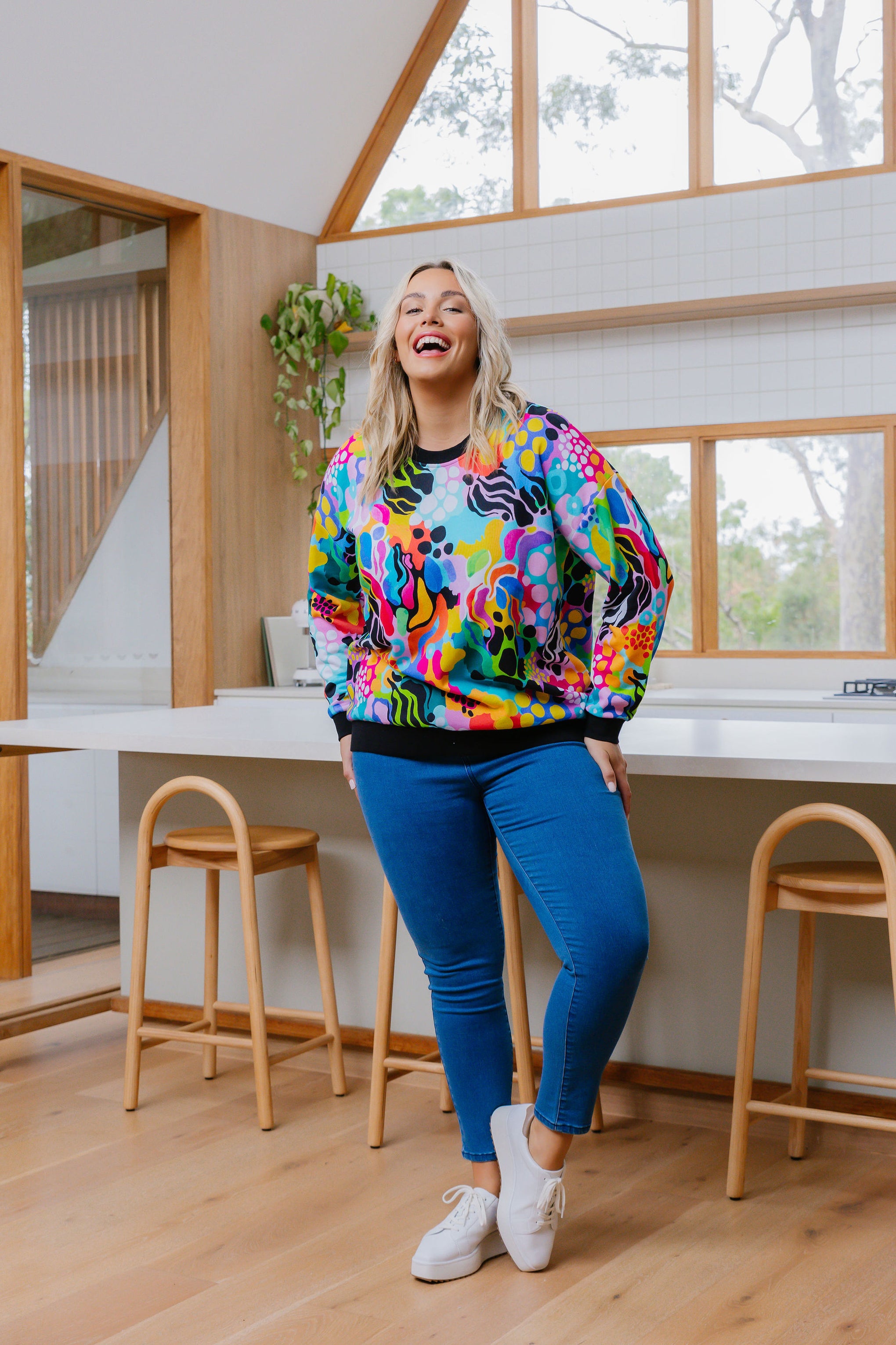 Harper Sweater in Electric Zee by Kasey Rainbow