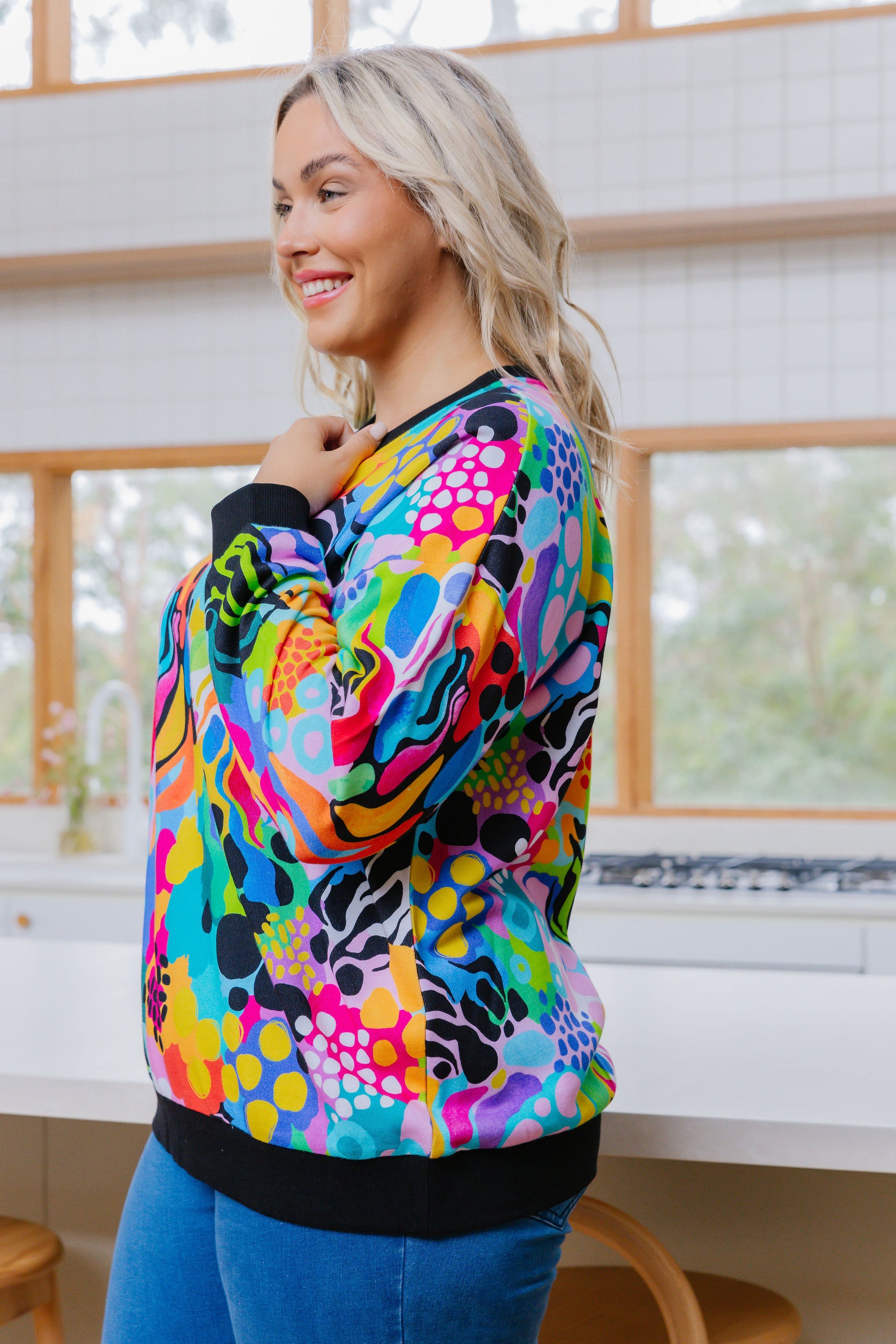 Harper Sweater in Electric Zee by Kasey Rainbow