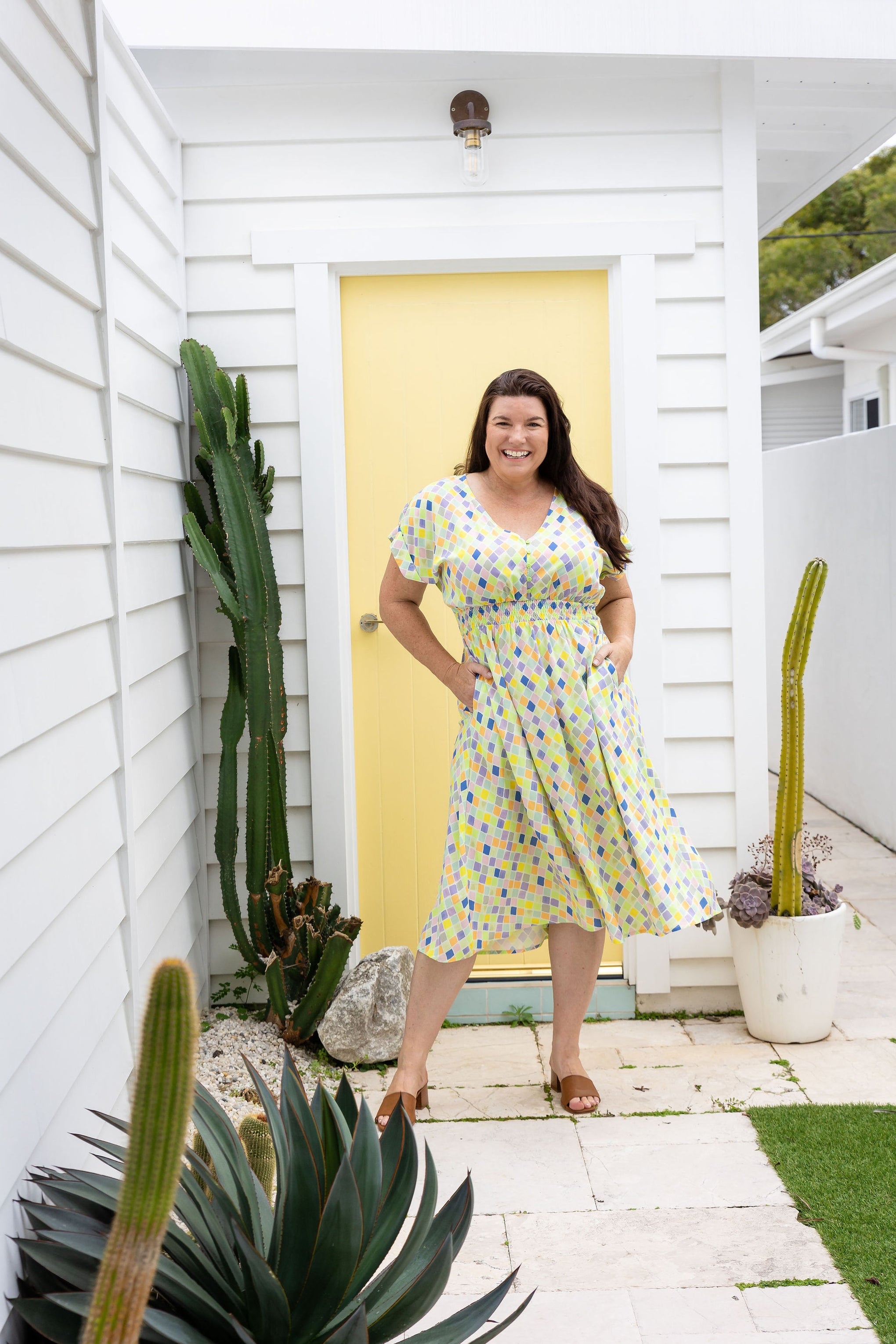 Millie Midi Dress in Diced