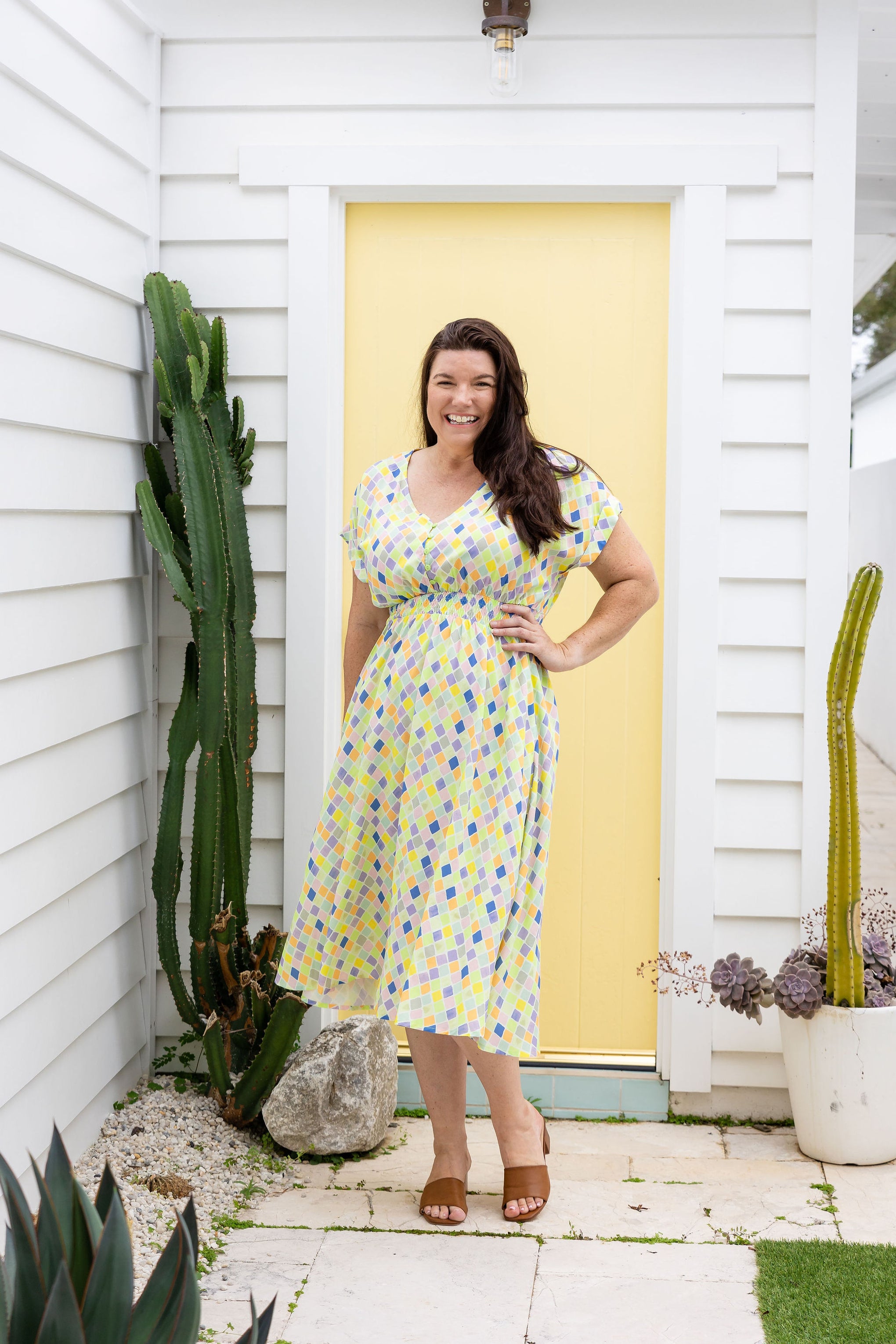 Millie Midi Dress in Diced