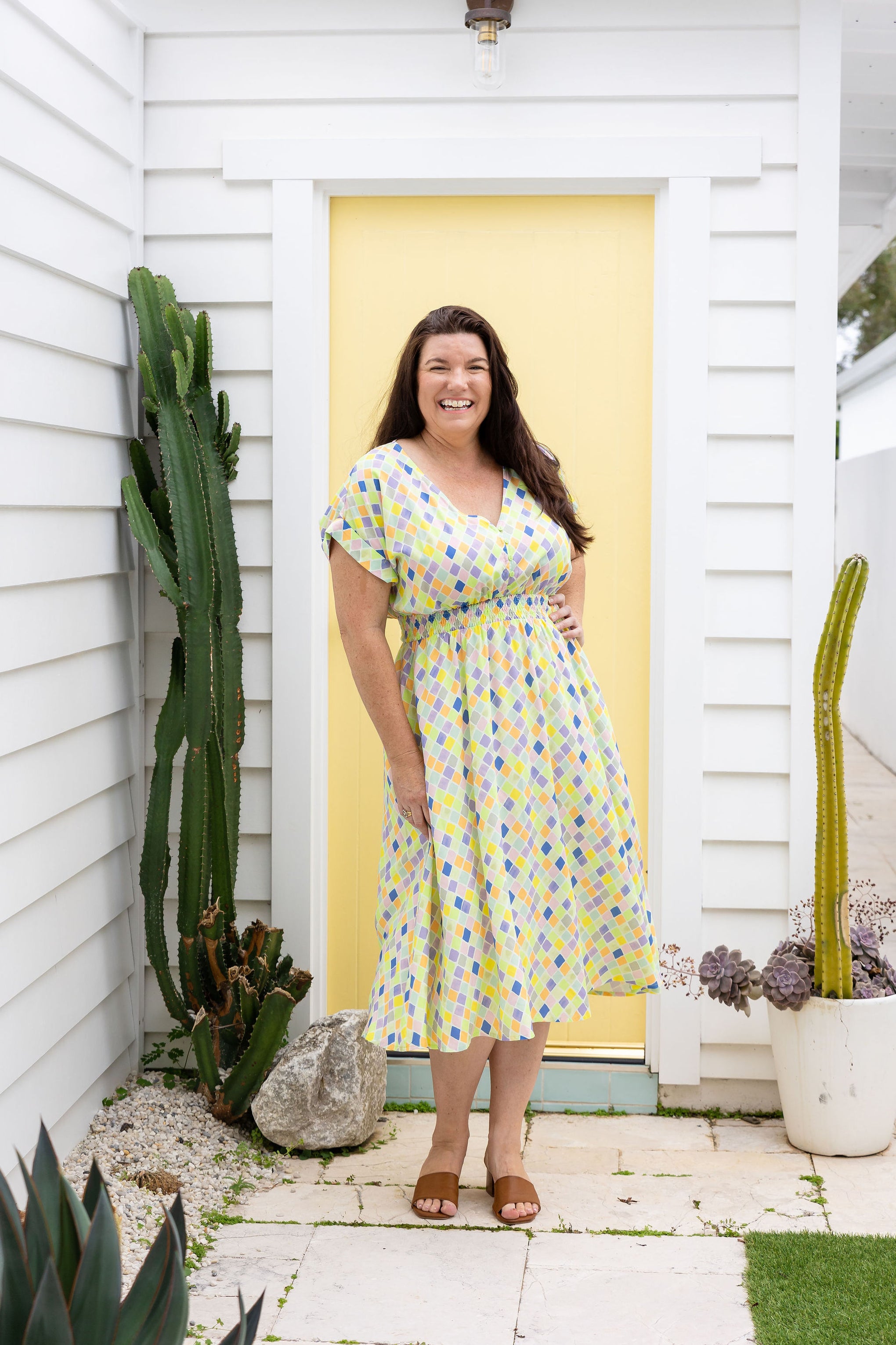 Millie Midi Dress in Diced