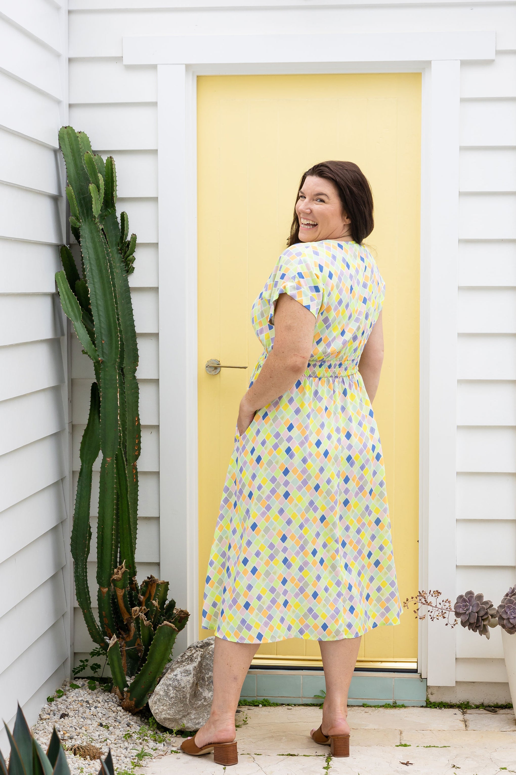 Millie Midi Dress in Diced