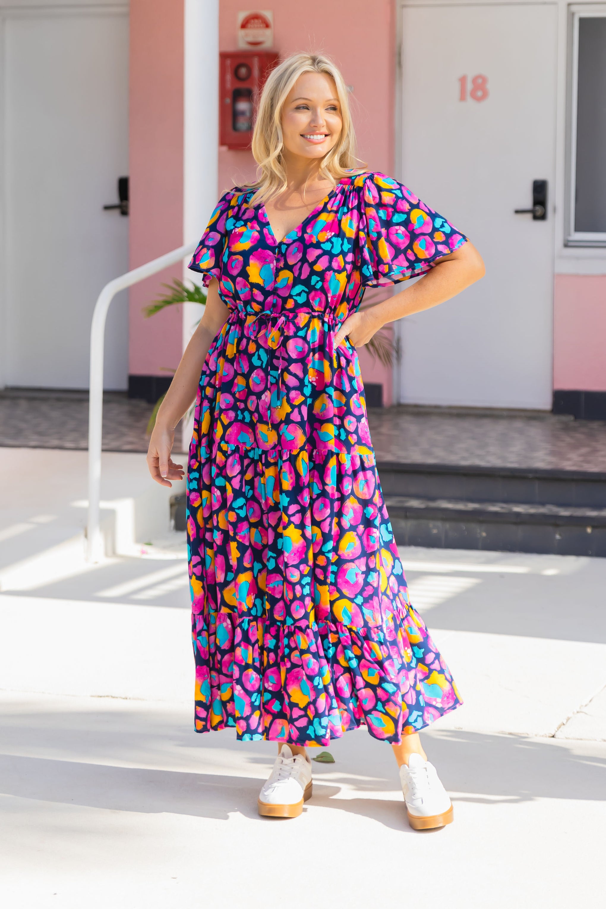 Bonnie Dress in Magenta Leopard by Kasey Rainbow