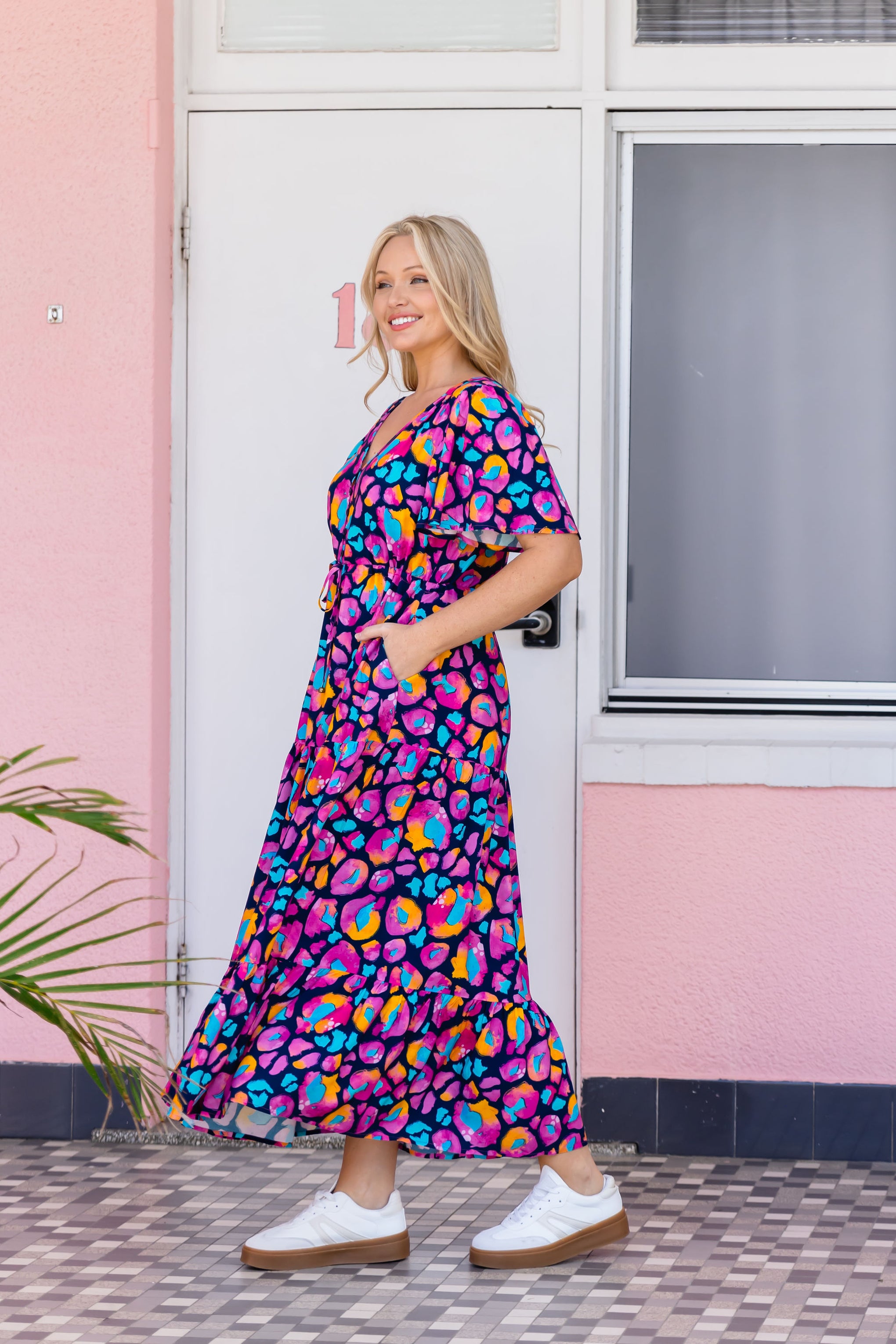 Bonnie Dress in Magenta Leopard by Kasey Rainbow
