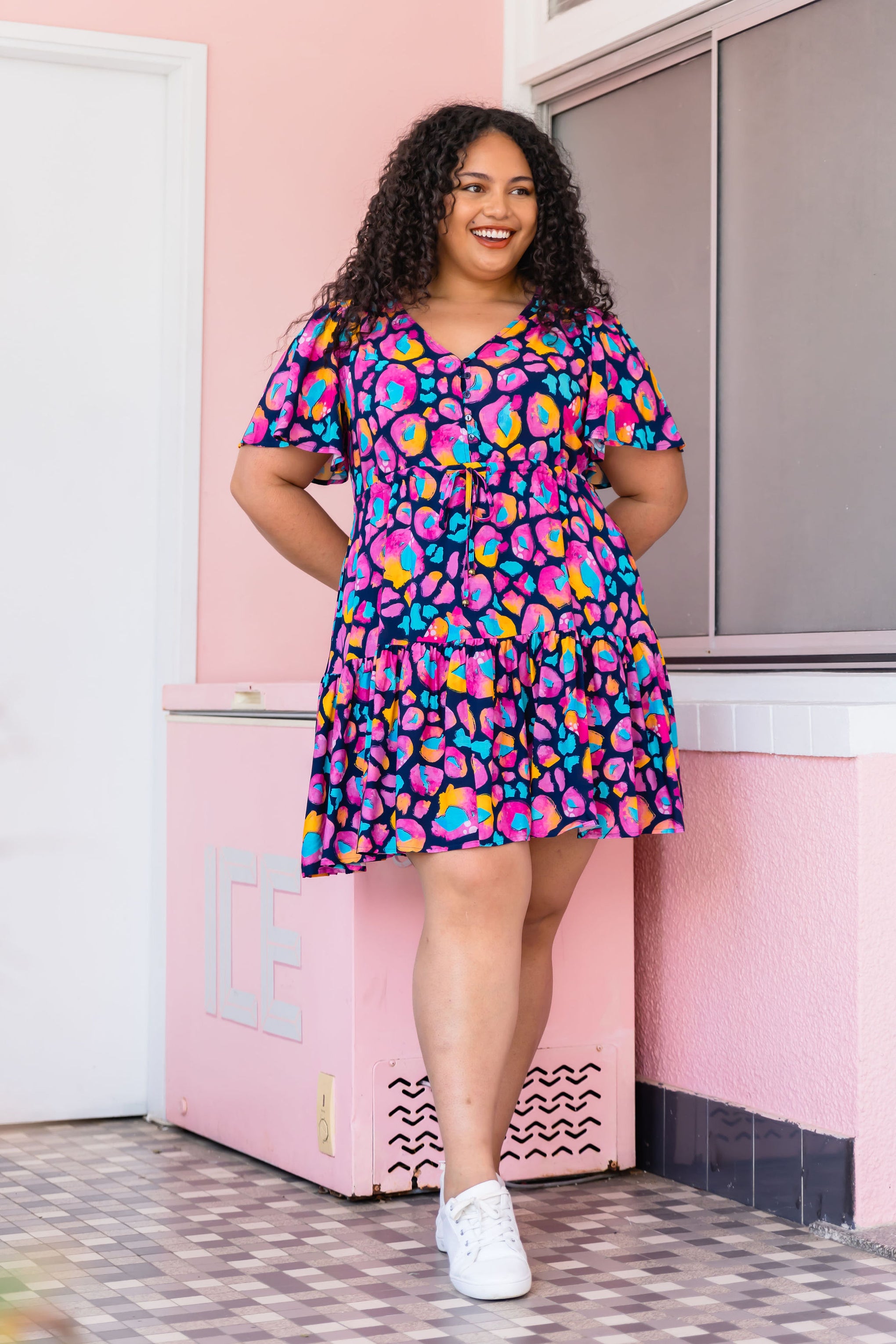Esmae Dress in Magenta Leopard by Kasey Rainbow