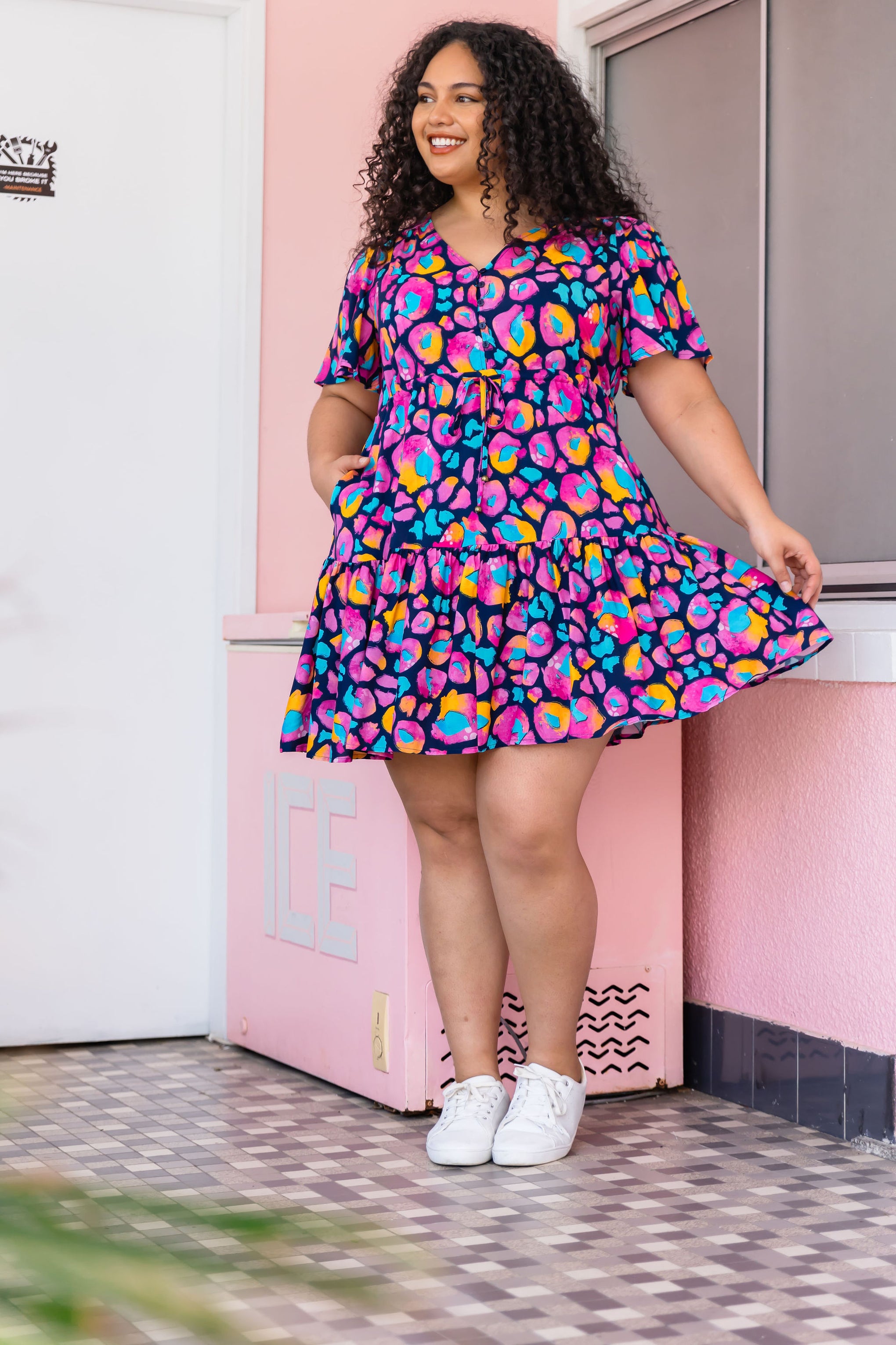 Esmae Dress in Magenta Leopard by Kasey Rainbow