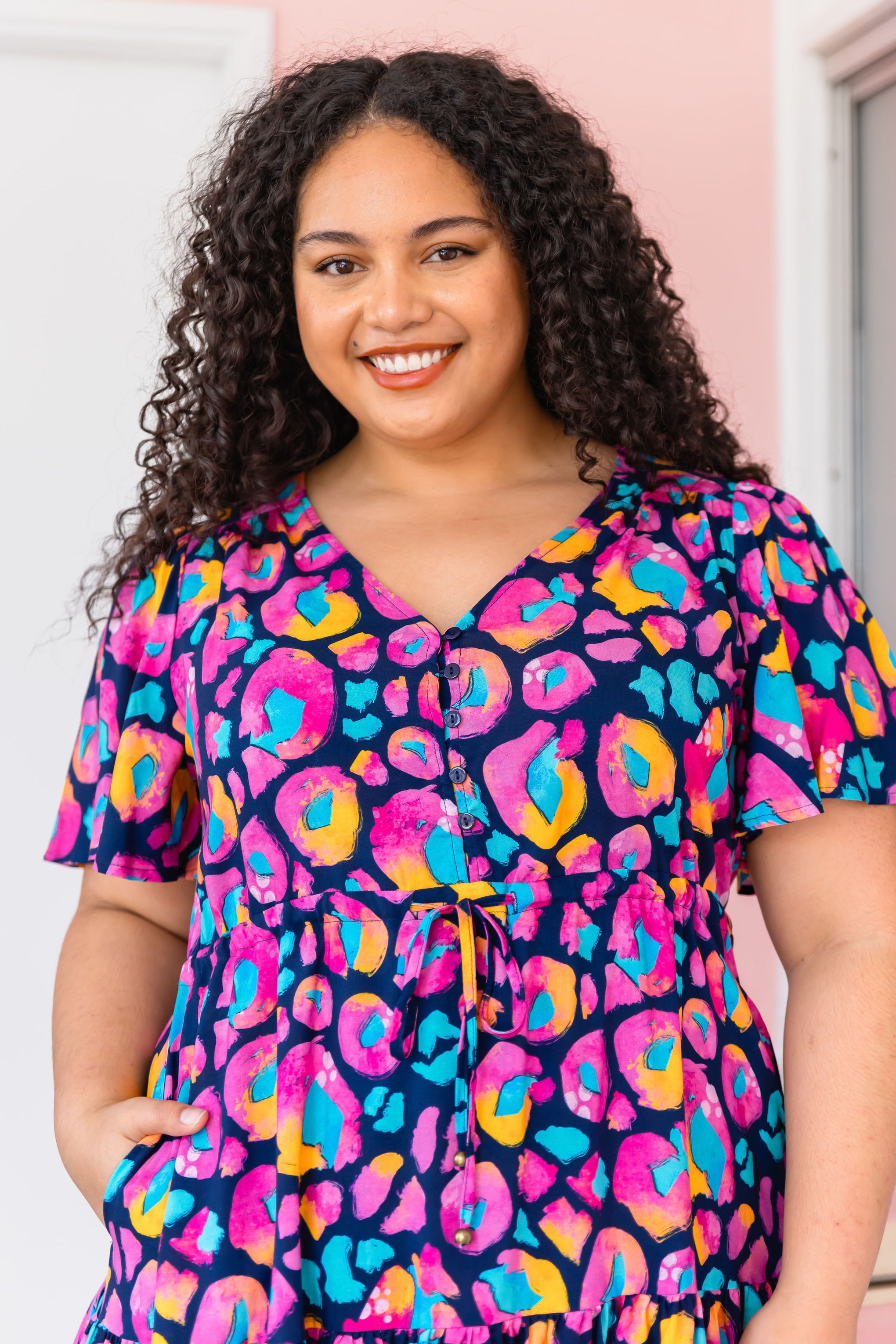 Esmae Dress in Magenta Leopard by Kasey Rainbow