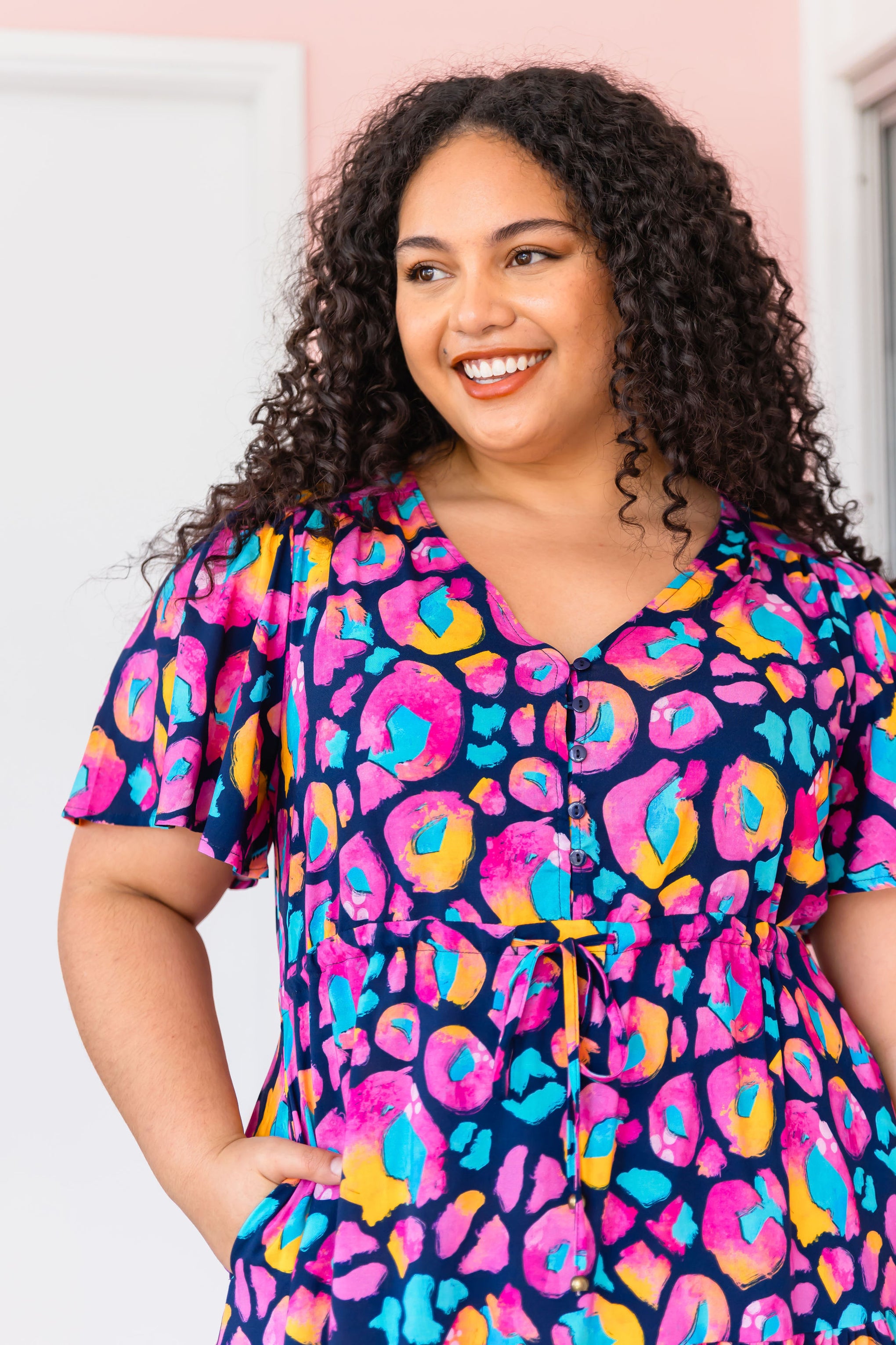 Esmae Dress in Magenta Leopard by Kasey Rainbow