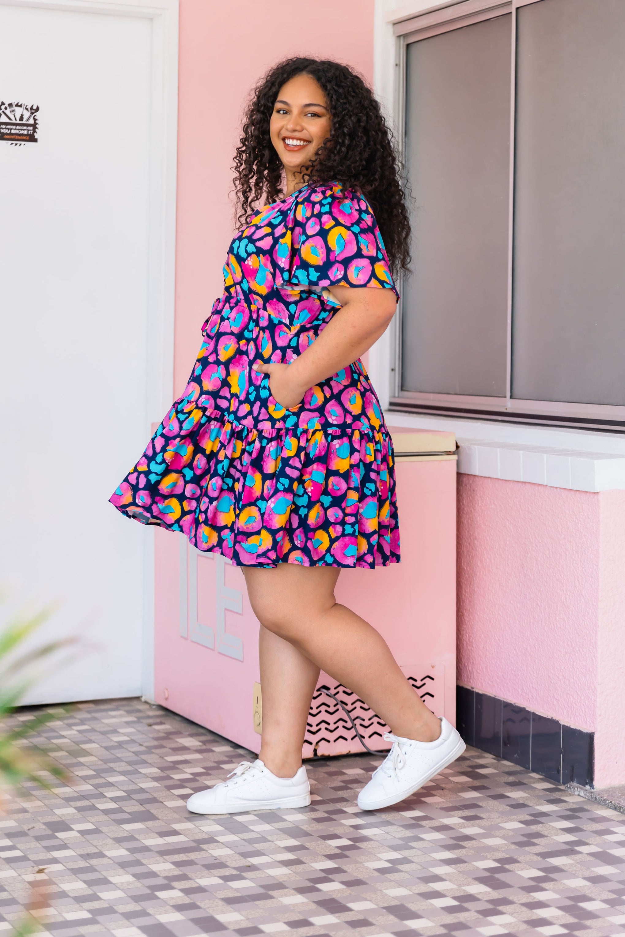 Esmae Dress in Magenta Leopard by Kasey Rainbow