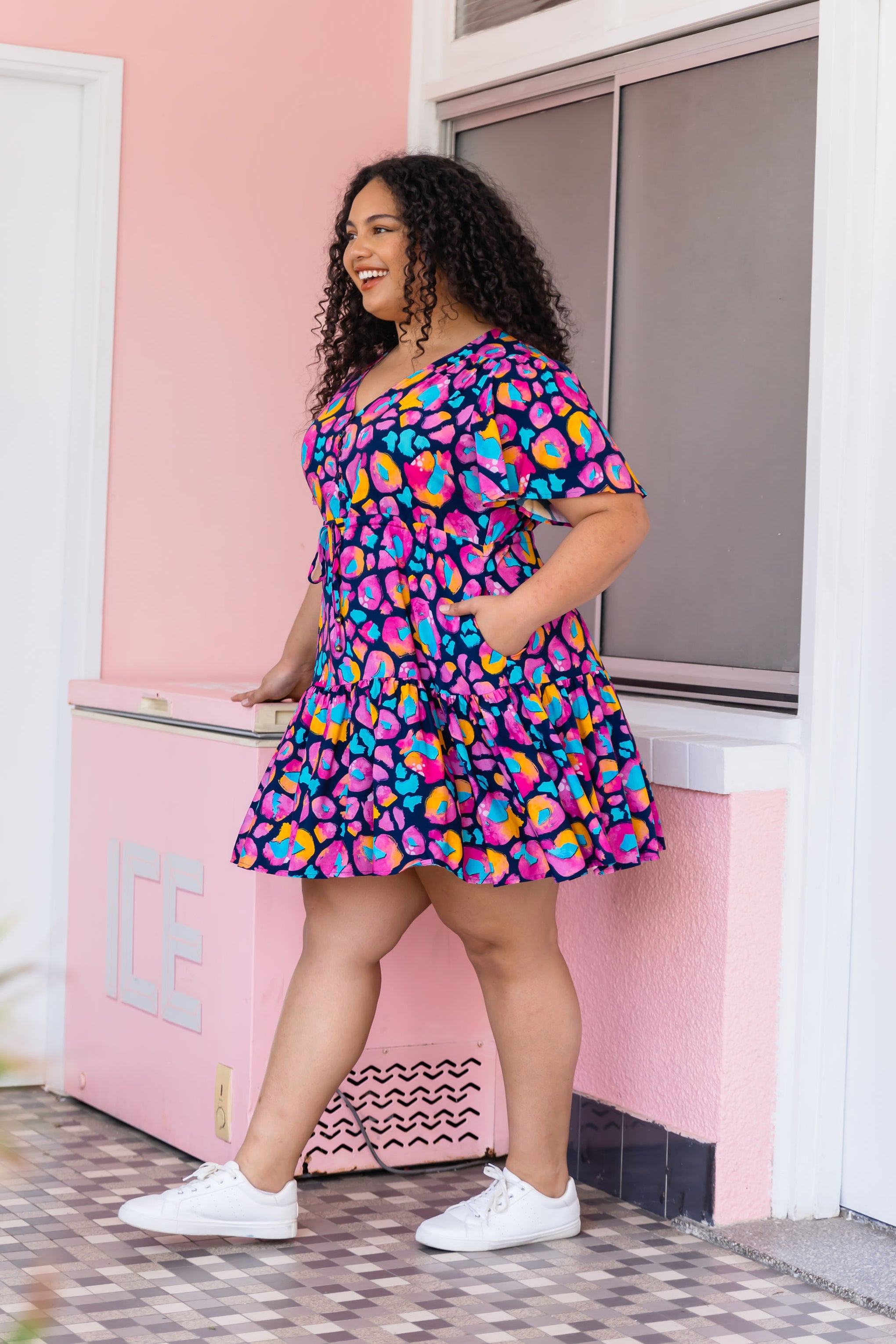 Esmae Dress in Magenta Leopard by Kasey Rainbow