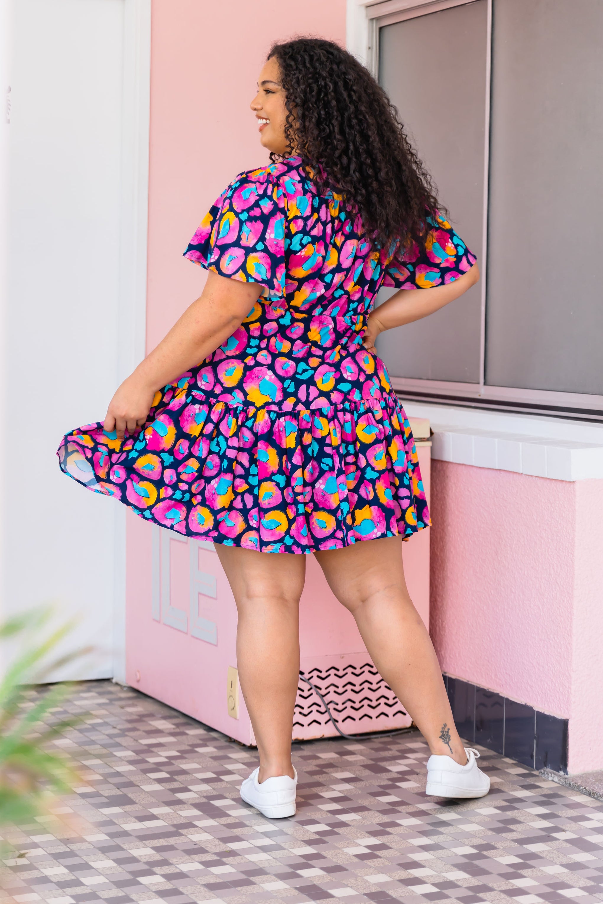 Esmae Dress in Magenta Leopard by Kasey Rainbow