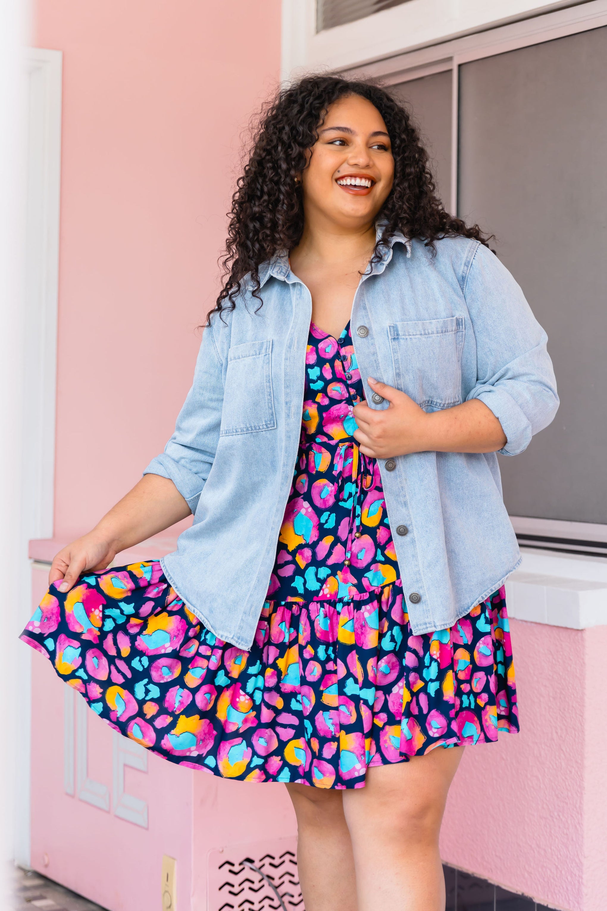 Esmae Dress in Magenta Leopard by Kasey Rainbow