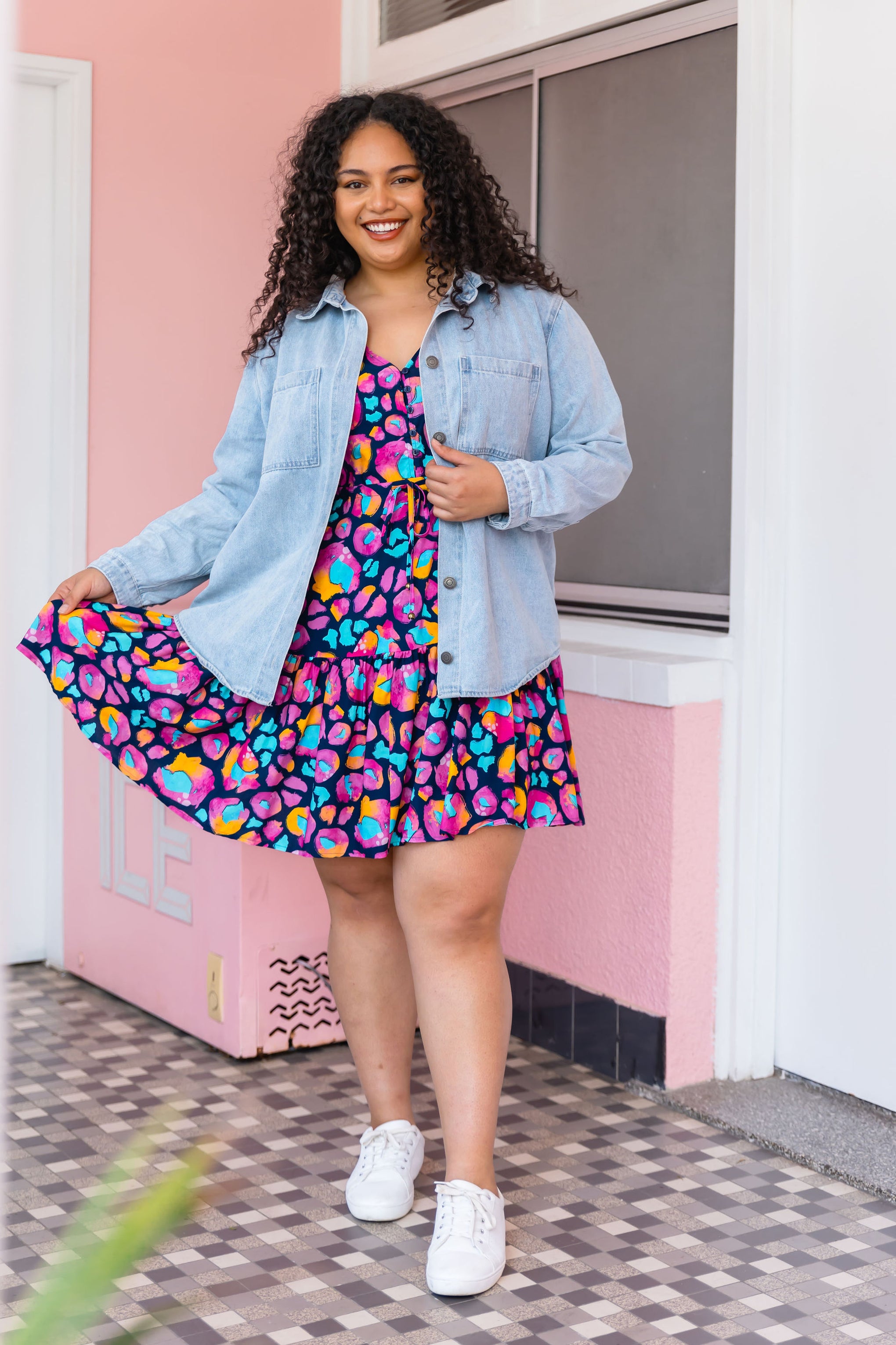Esmae Dress in Magenta Leopard by Kasey Rainbow
