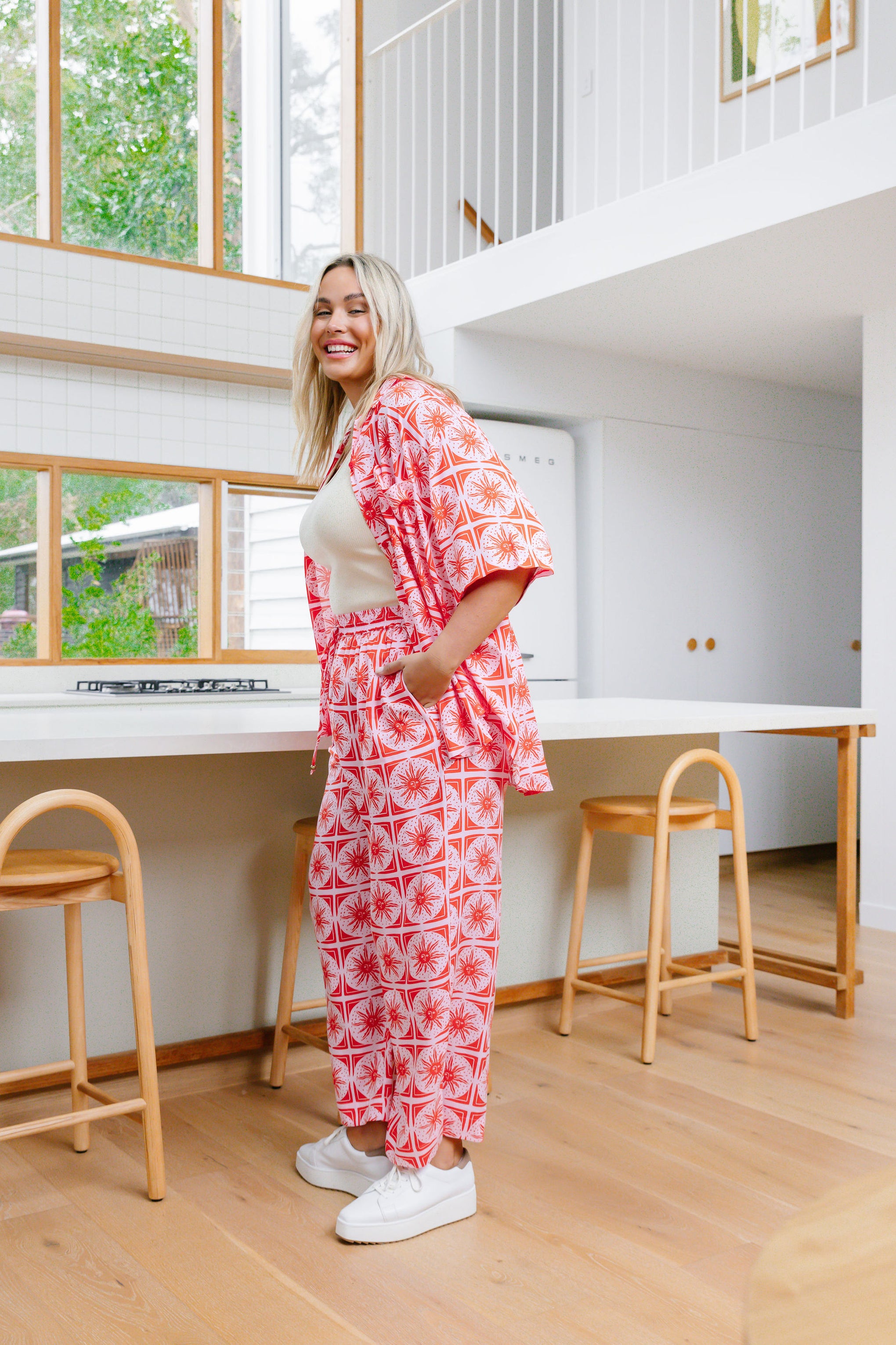 Gina Pant In Chasing Sunlight Red