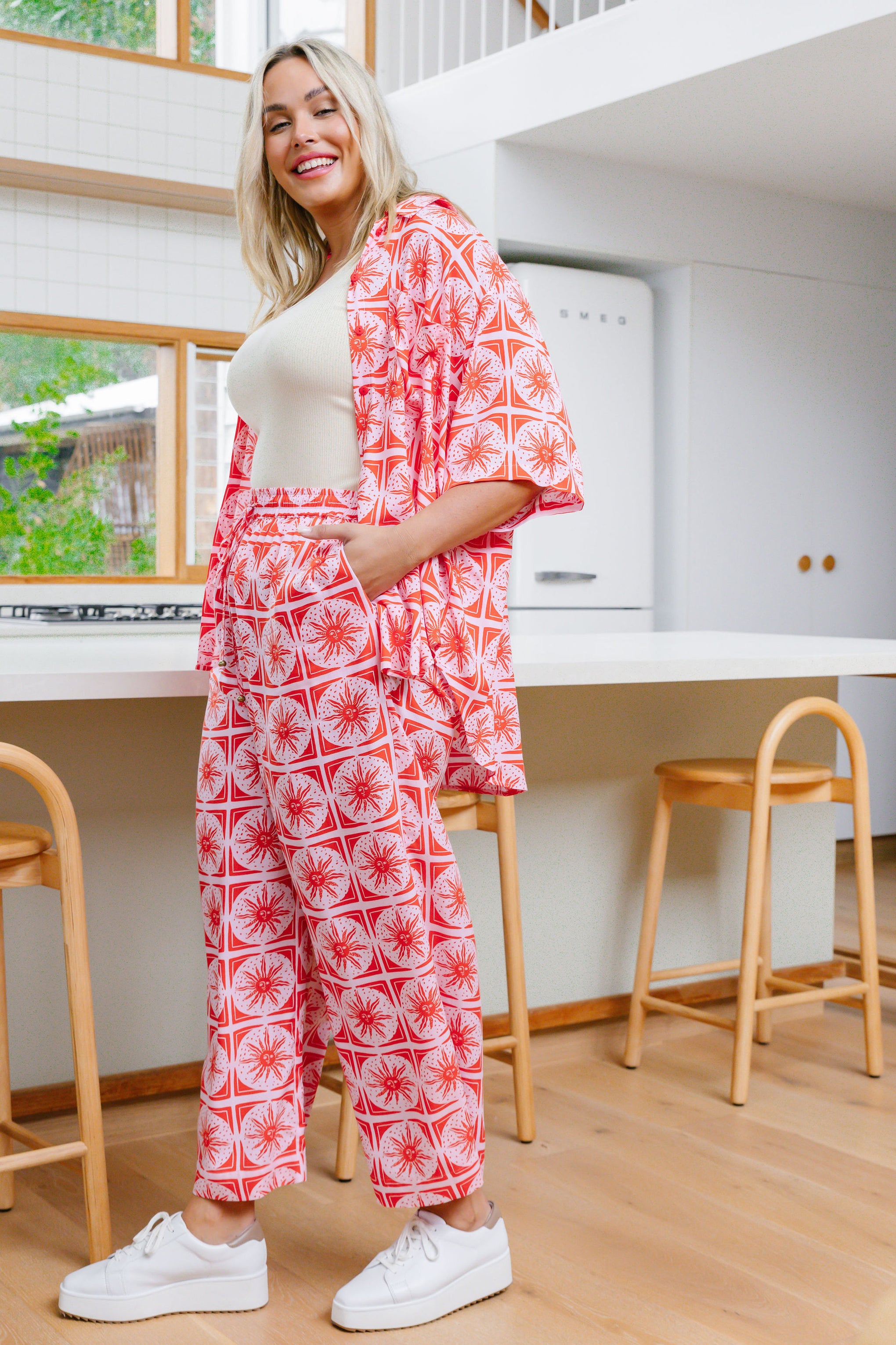 Gina Pant In Chasing Sunlight Red