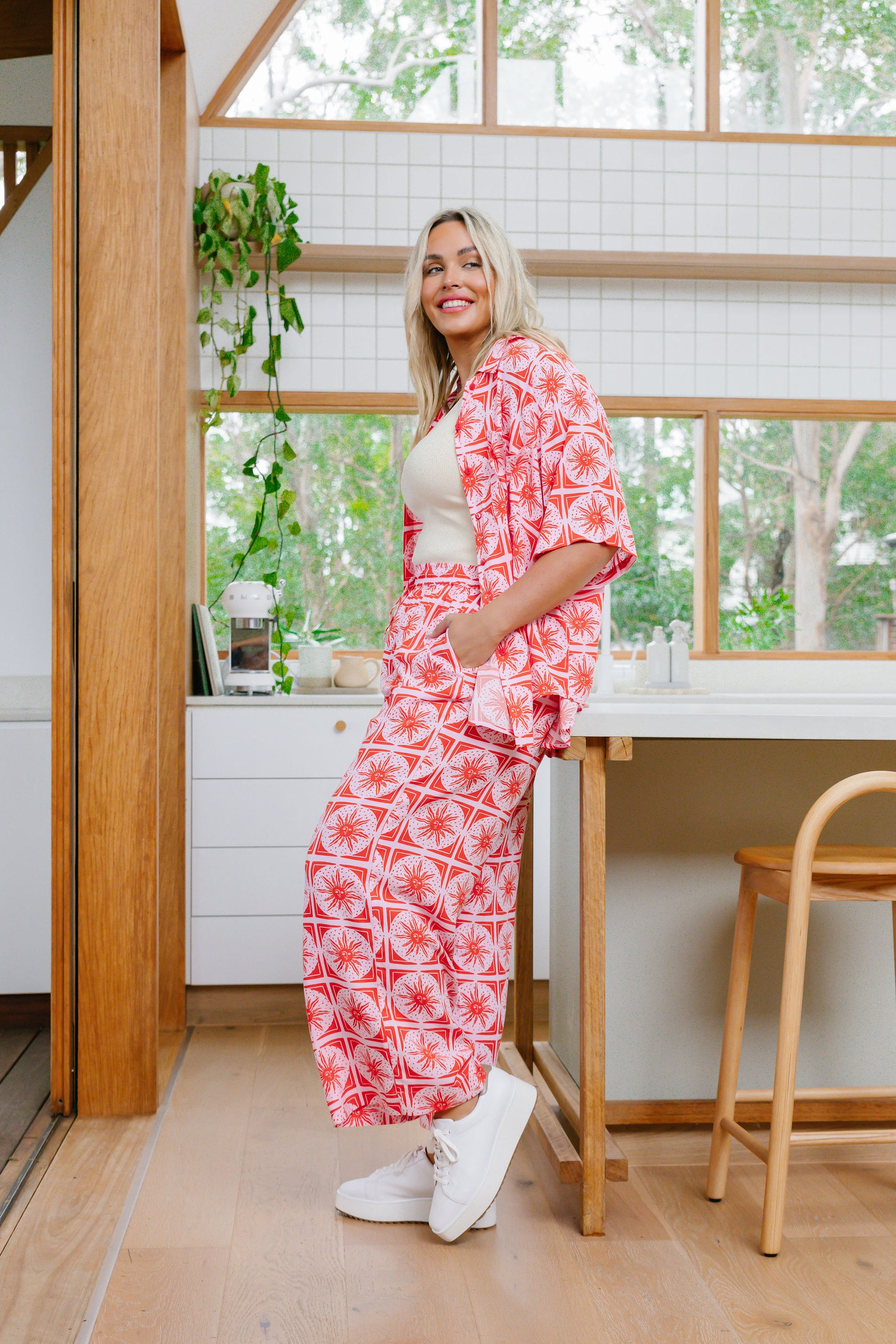 Gina Pant In Chasing Sunlight Red