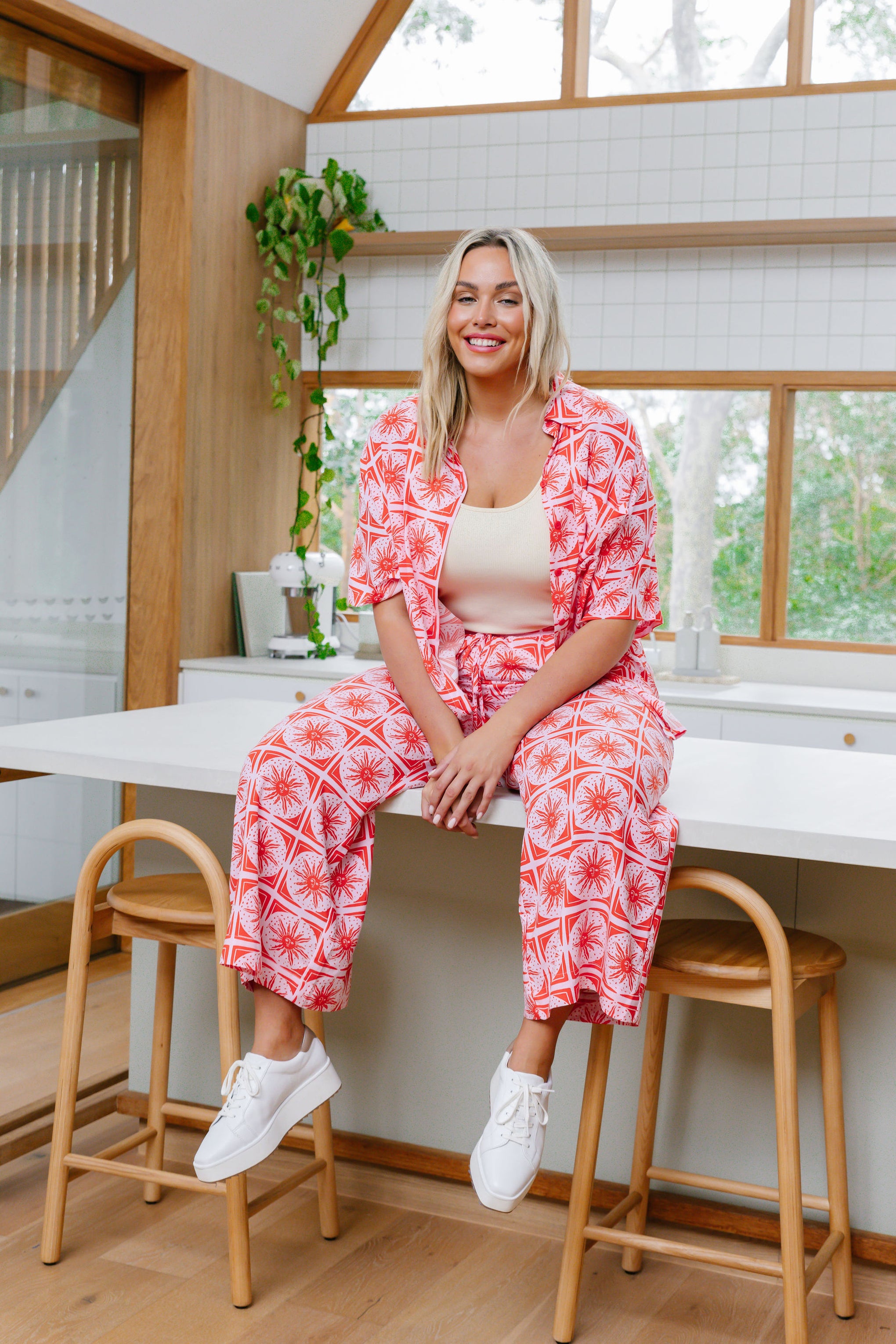 Gina Pant In Chasing Sunlight Red