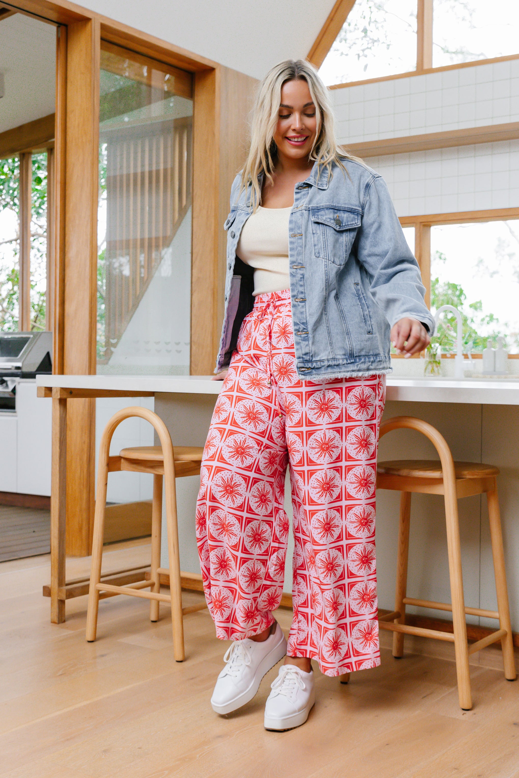 Gina Pant In Chasing Sunlight Red