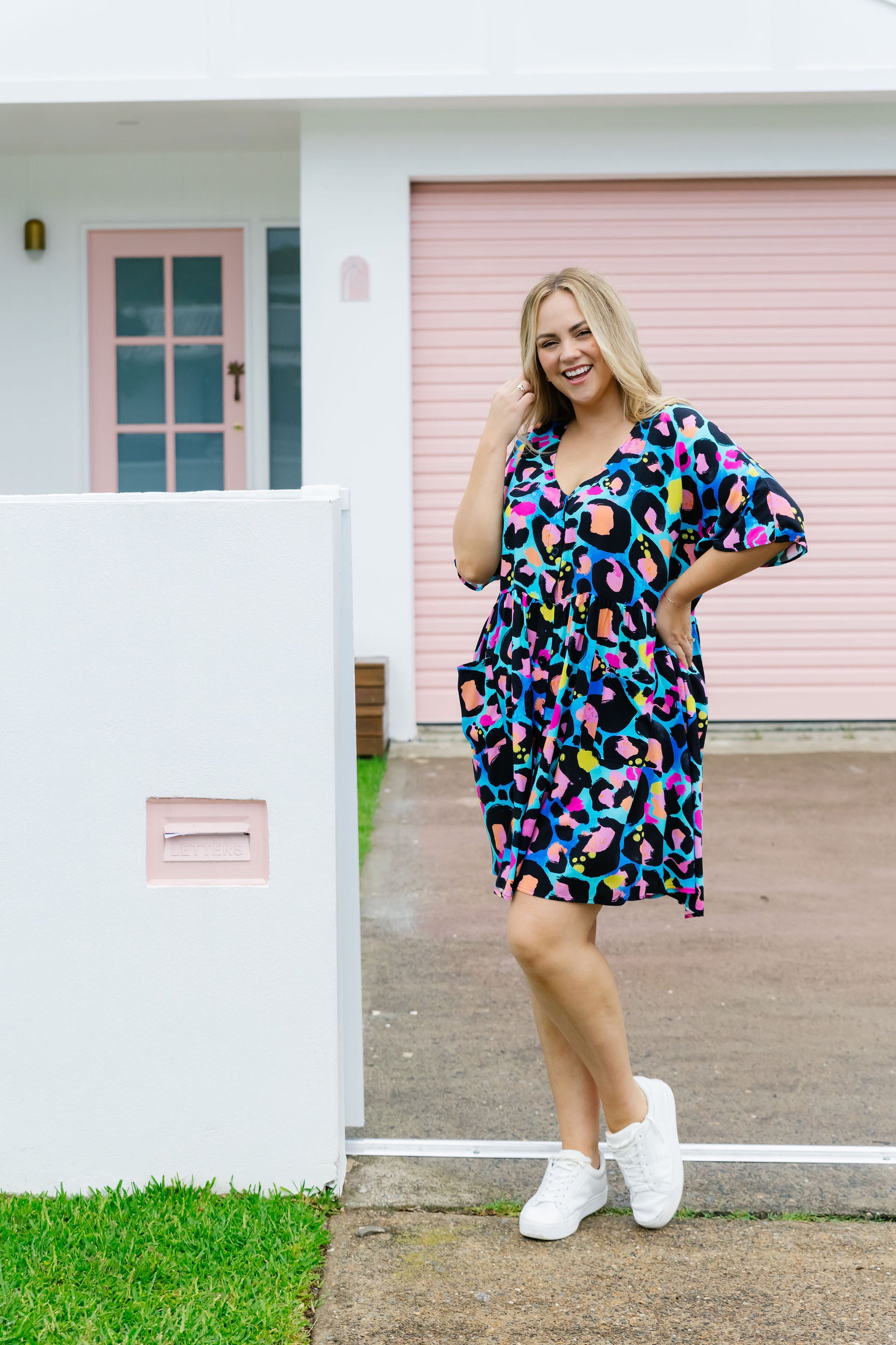 Disco Dress In Kasey Leopard by Kasey Rainbow