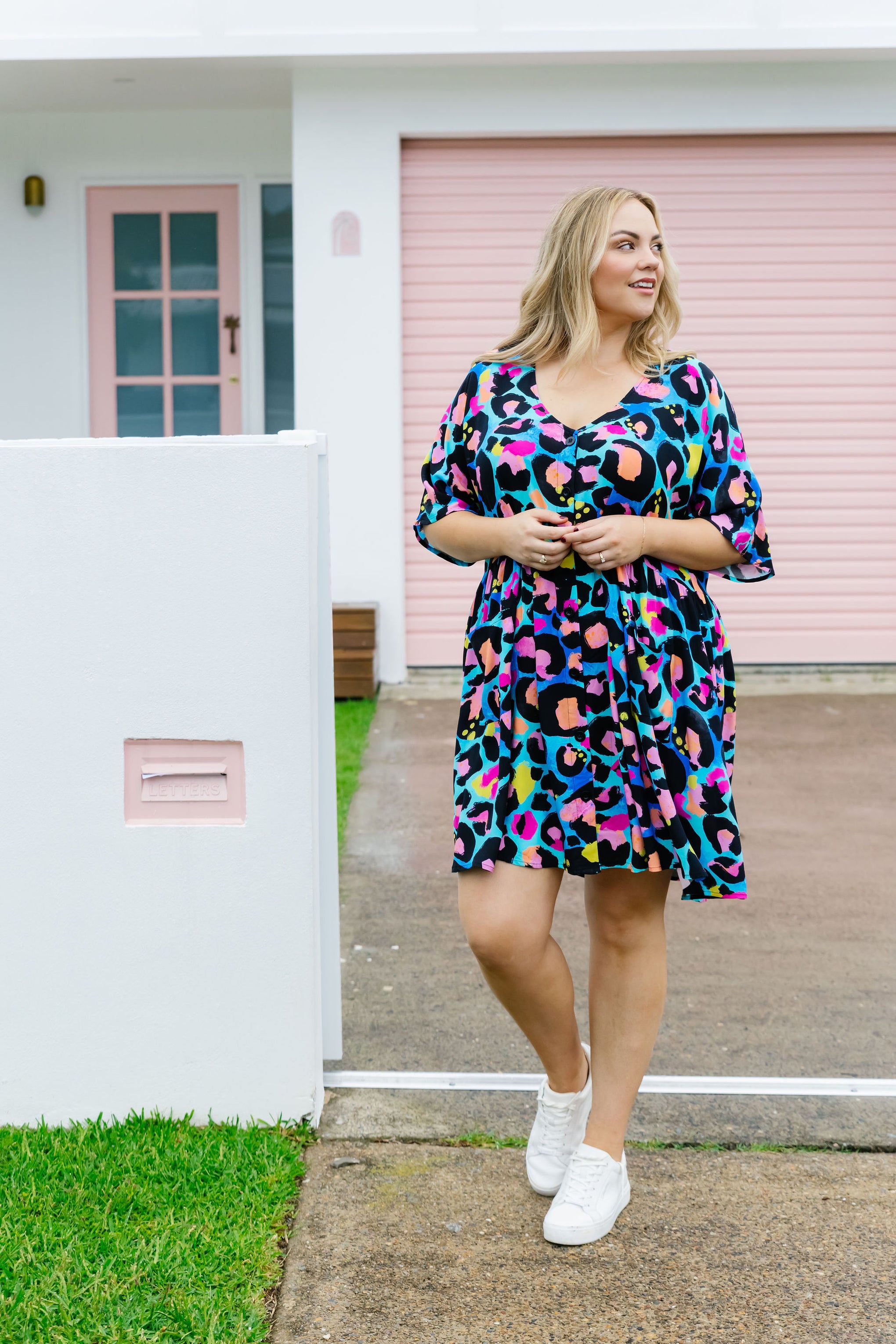 Disco Dress In Kasey Leopard by Kasey Rainbow