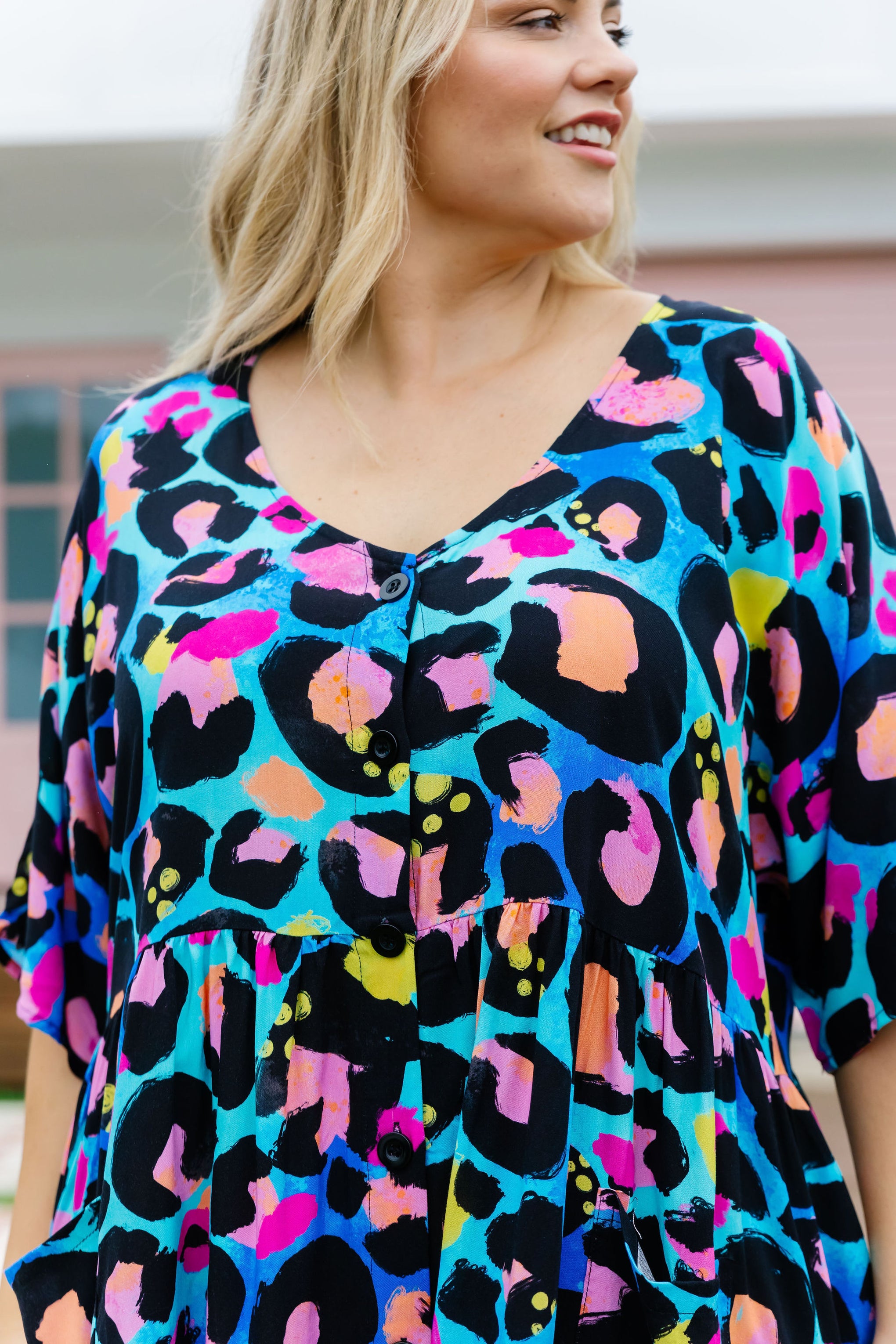 Disco Dress In Kasey Leopard by Kasey Rainbow