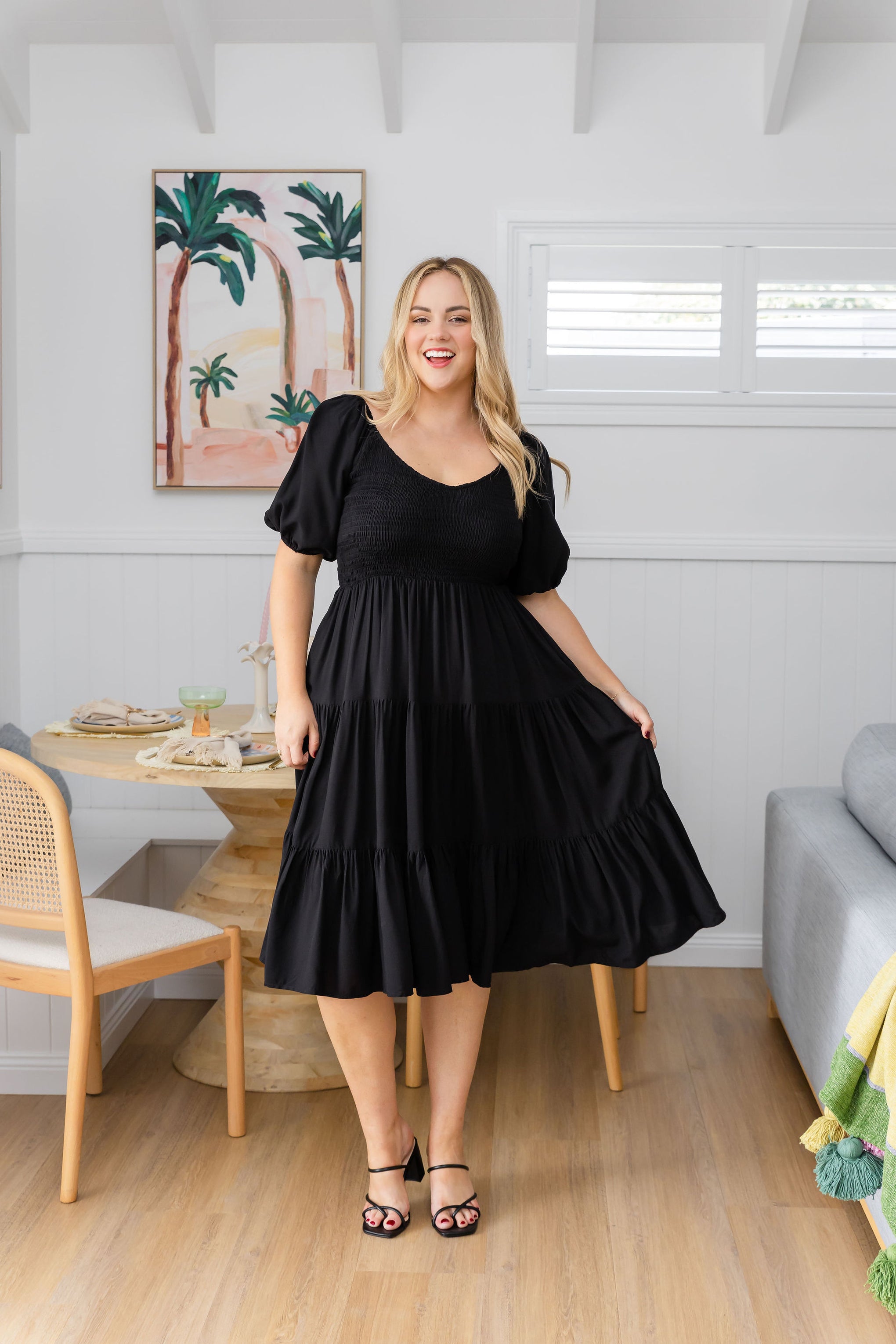 Peri Midi Dress in Black