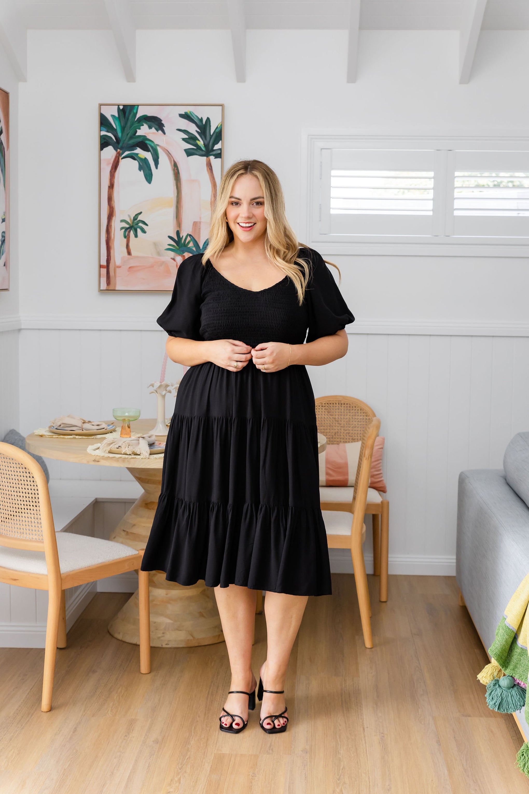 Peri Midi Dress in Black