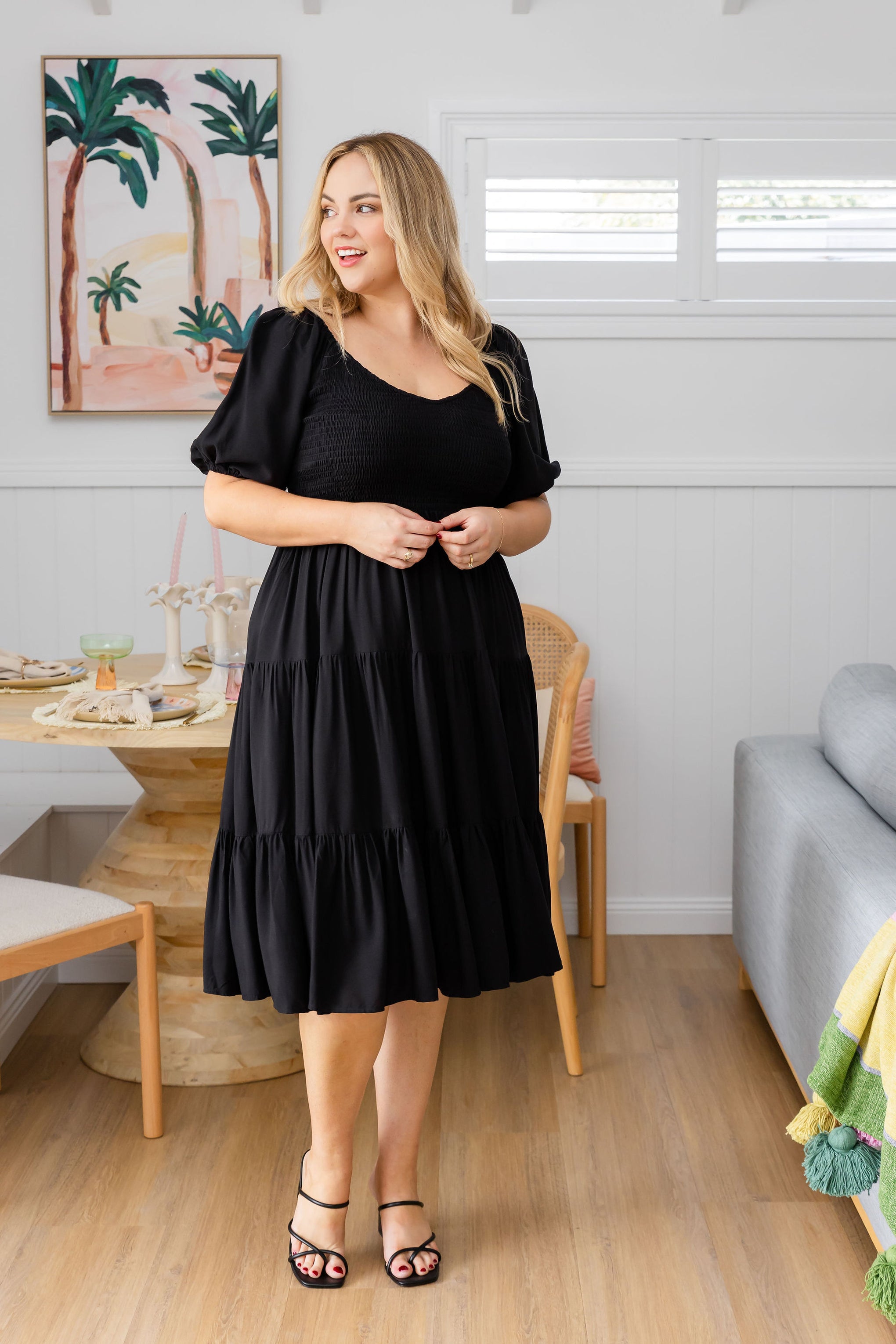 Peri Midi Dress in Black