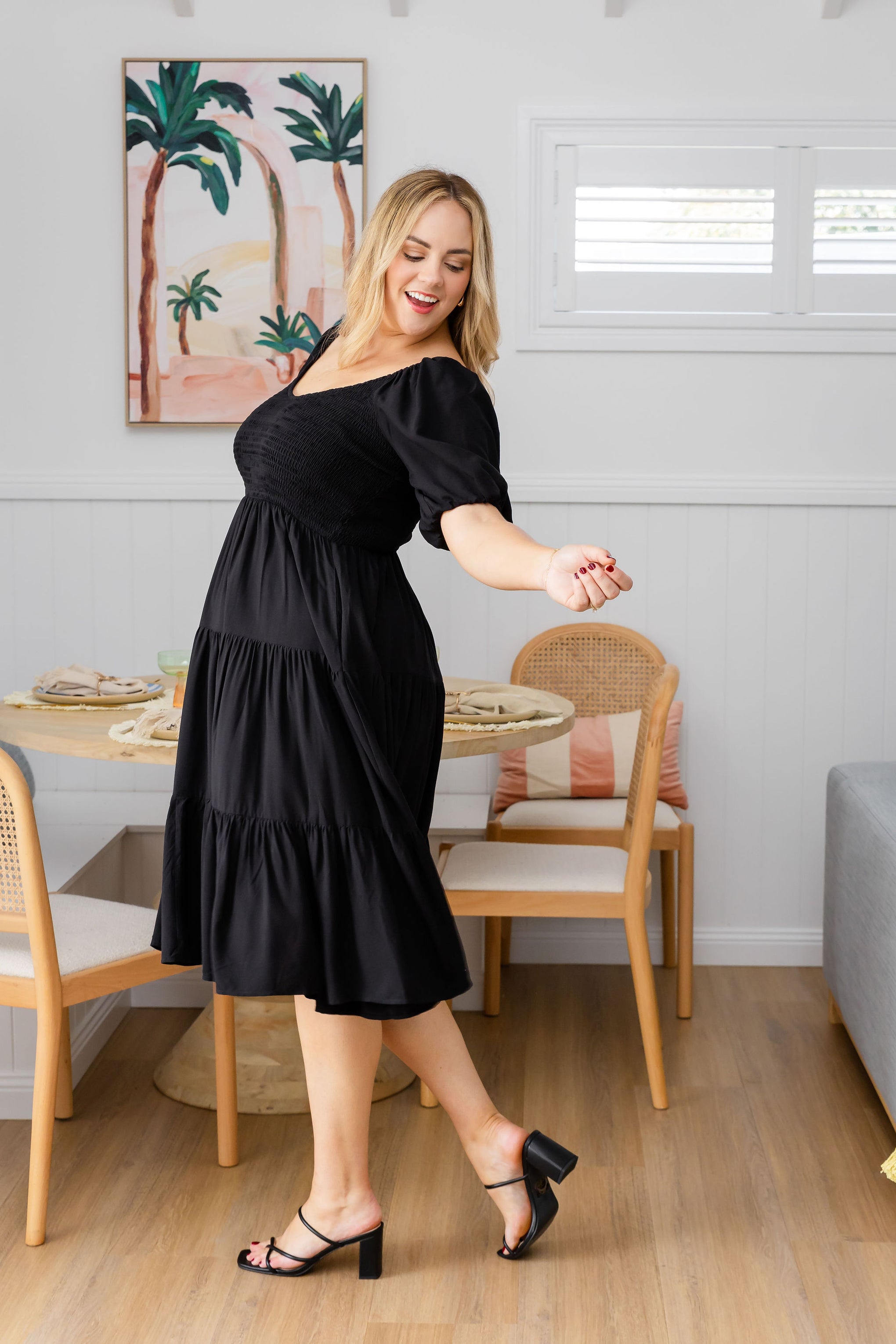 Peri Midi Dress in Black