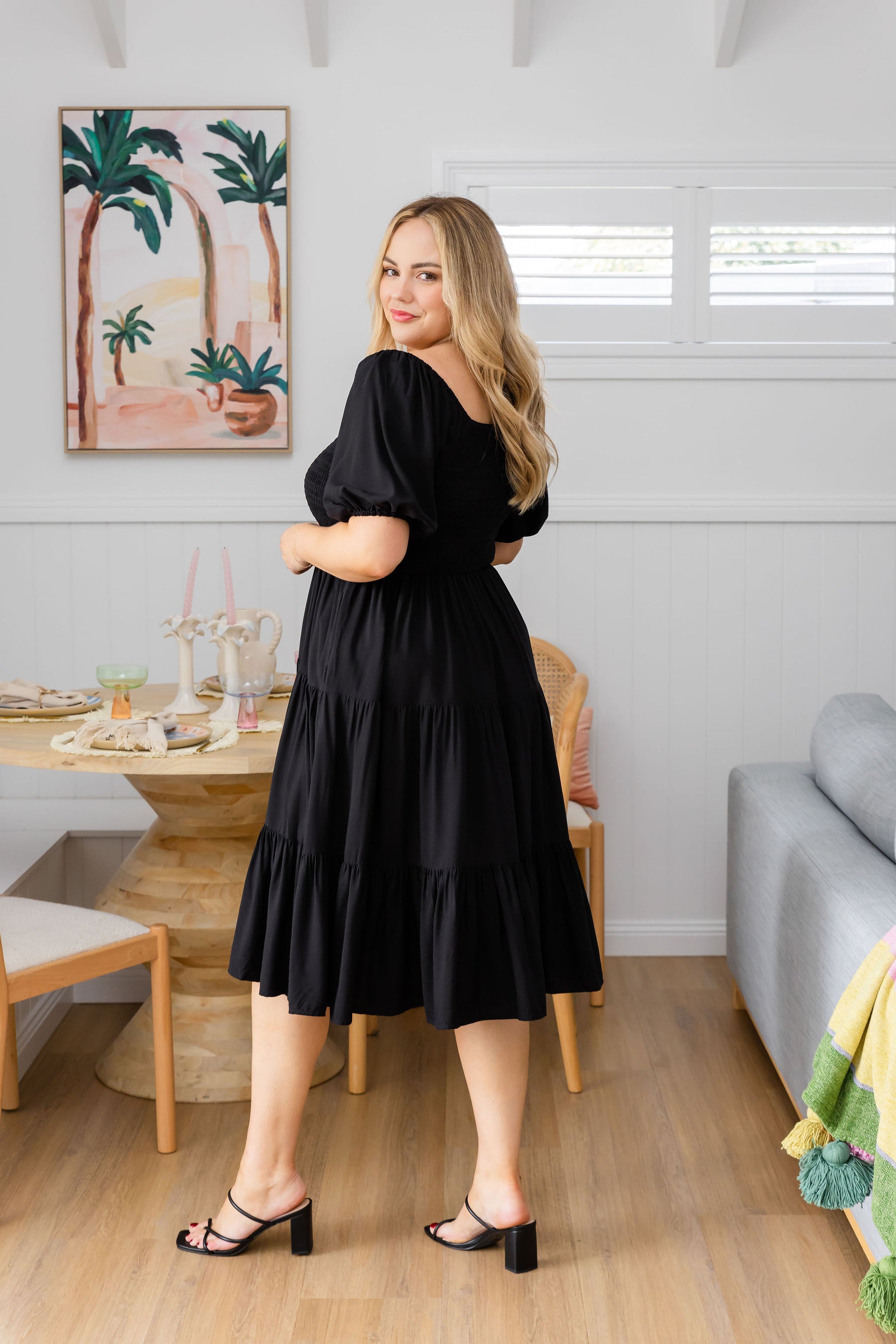 Peri Midi Dress in Black