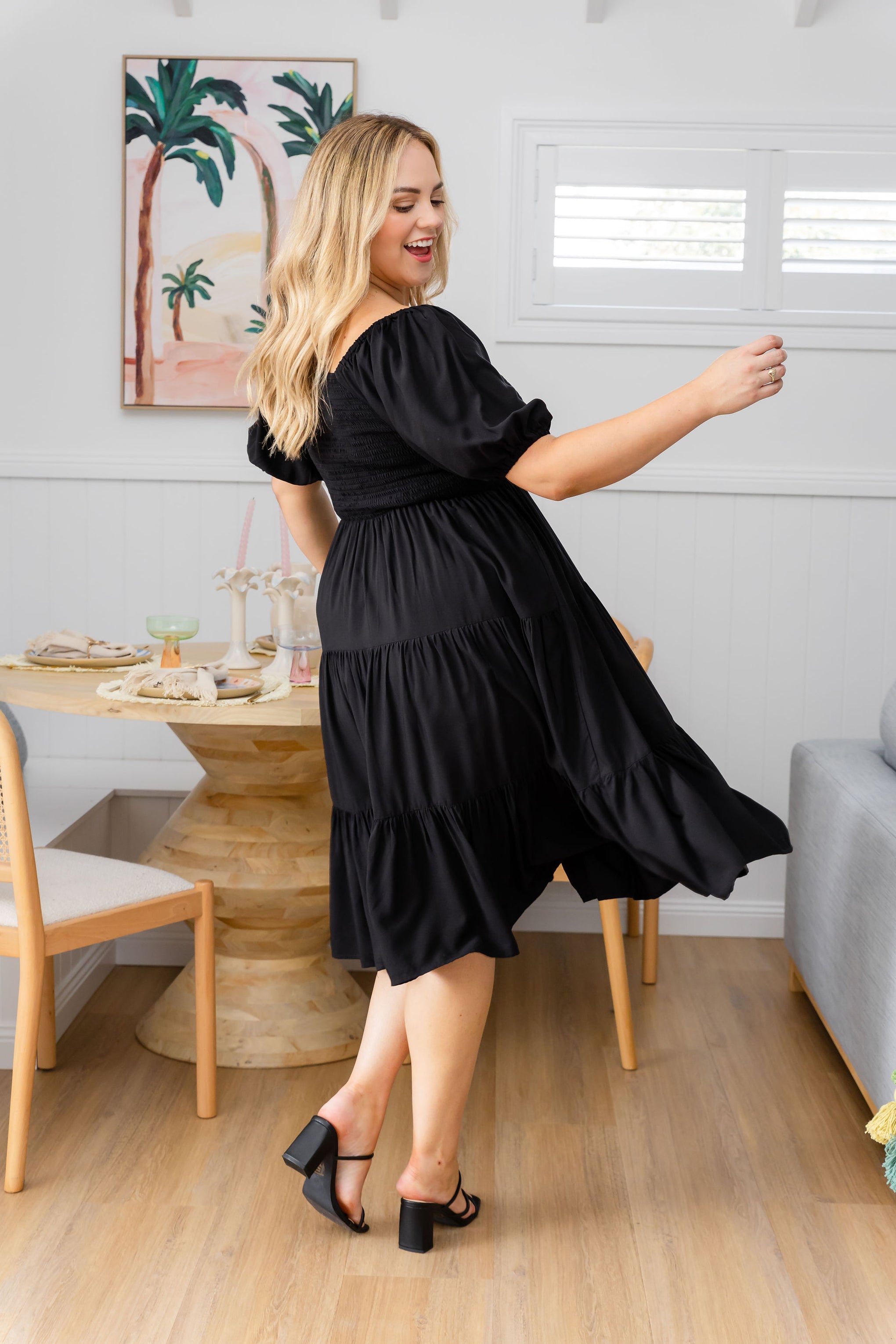 Peri Midi Dress in Black