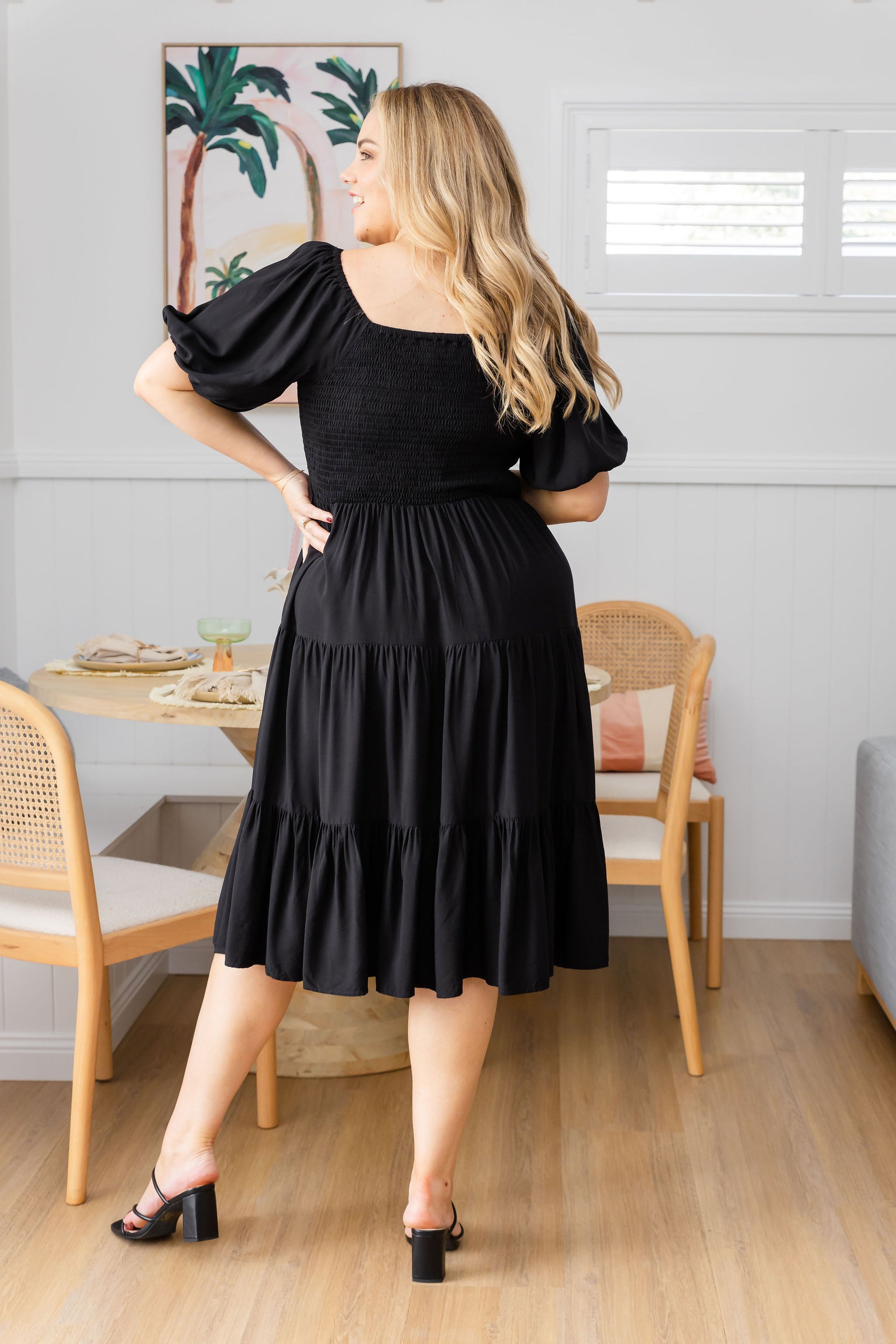 Peri Midi Dress in Black