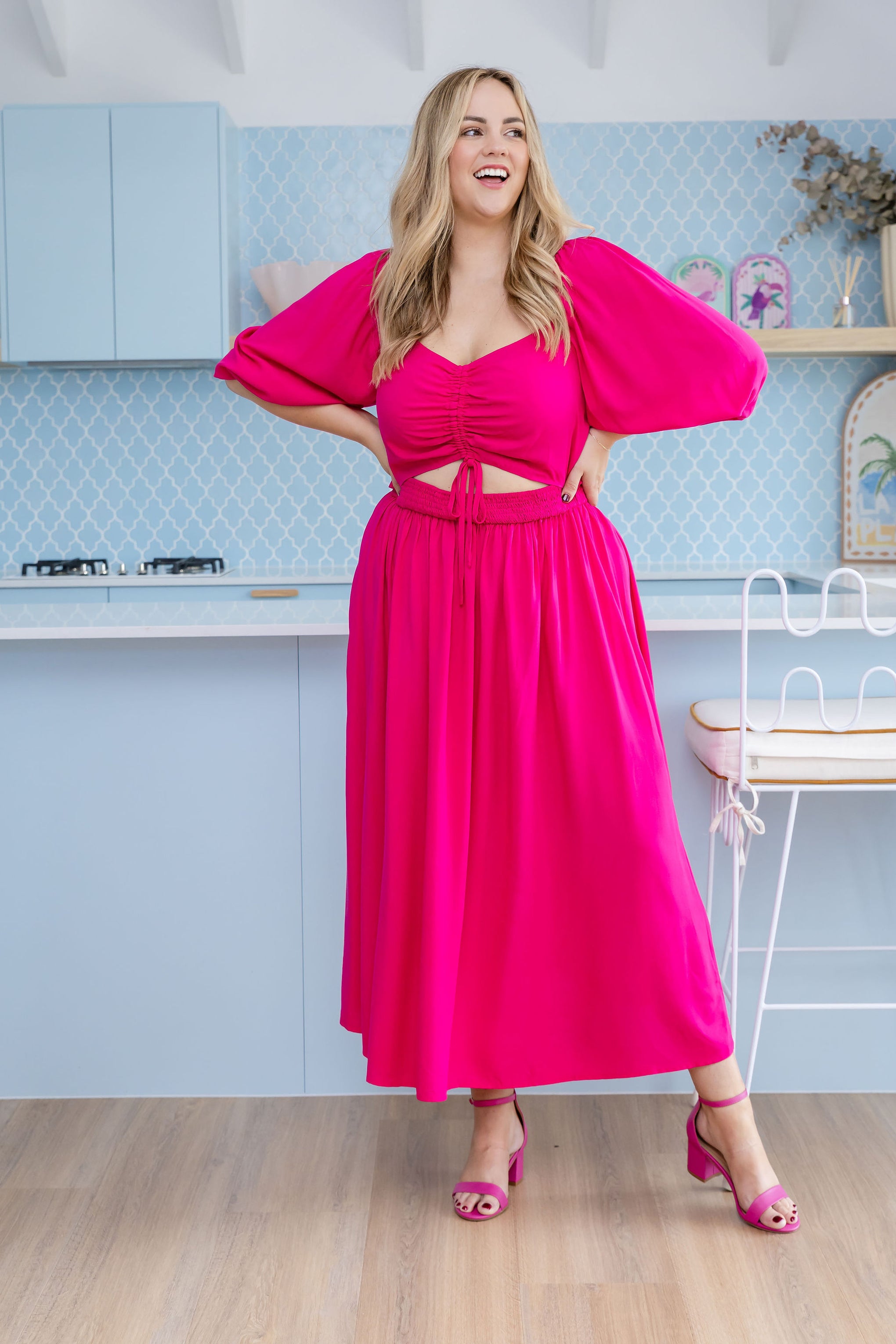 Pippa Cut Out Dress in Pink