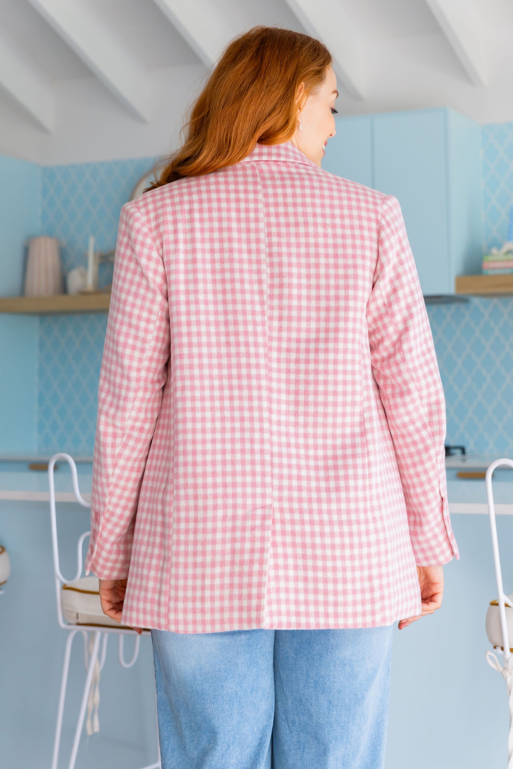 Dion Jacket in Pink Check