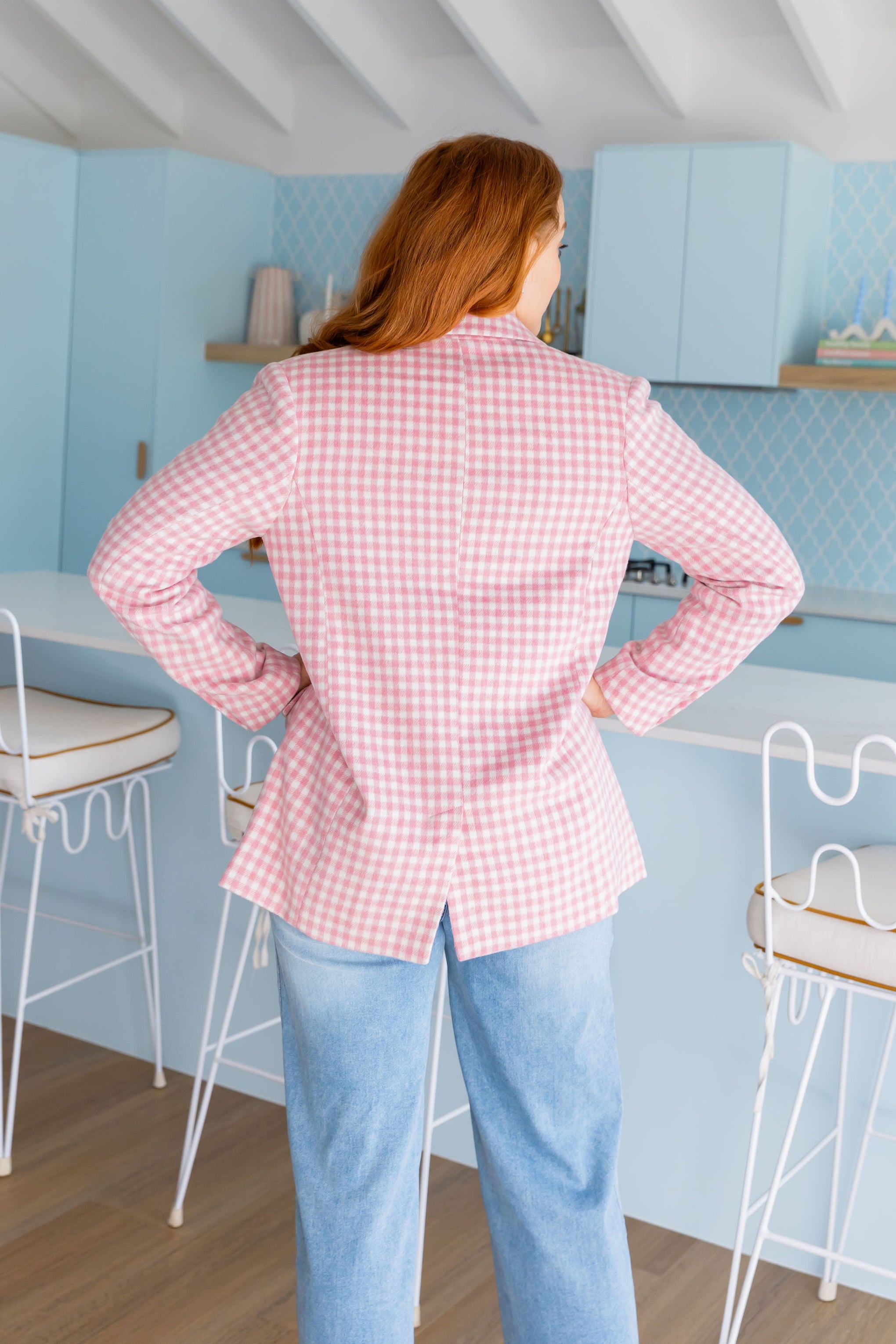 Dion Jacket in Pink Check