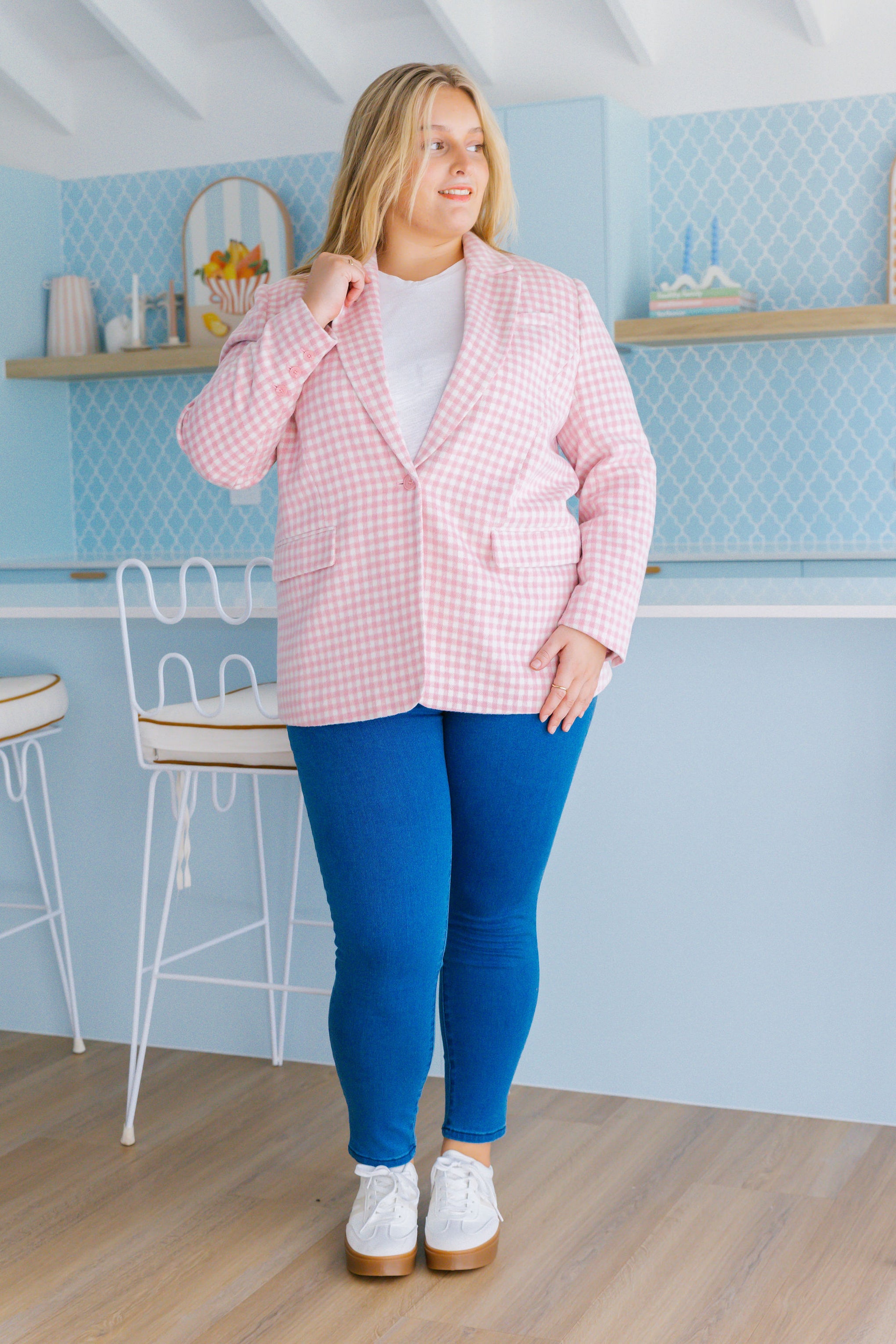 Dion Jacket in Pink Check