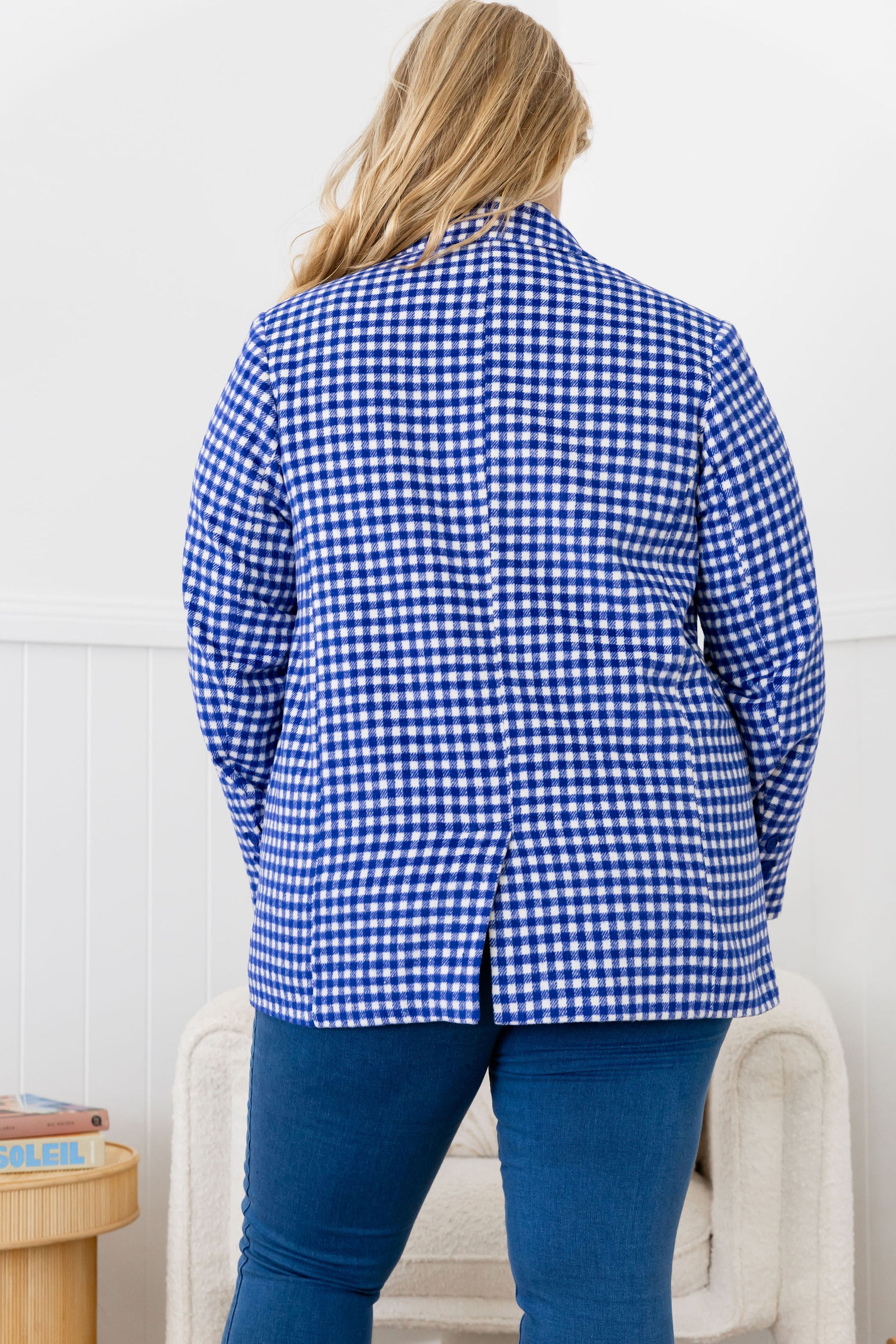 Dion Jacket in Cobalt Check