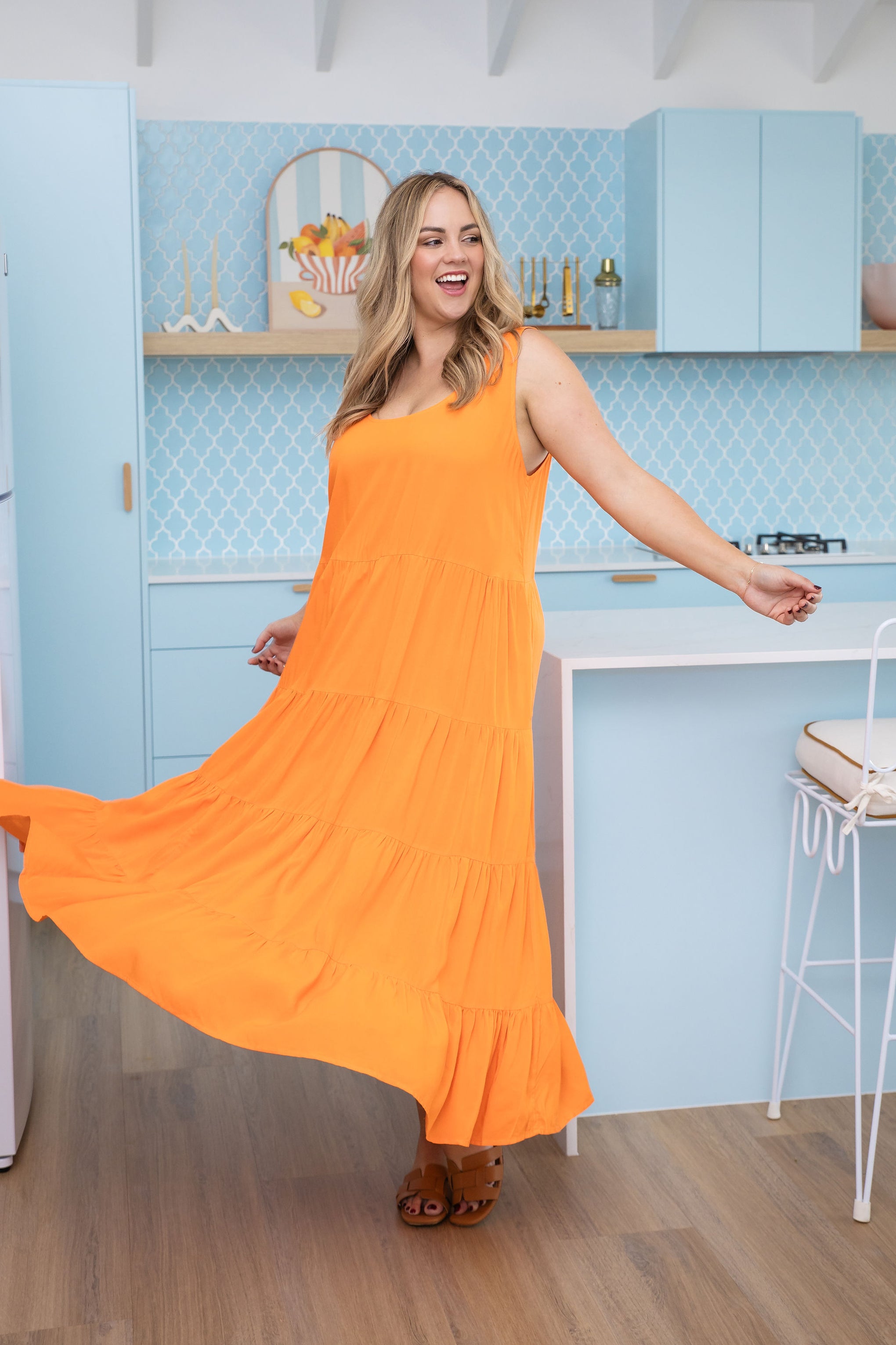 Ronnie Maxi Dress in Orange