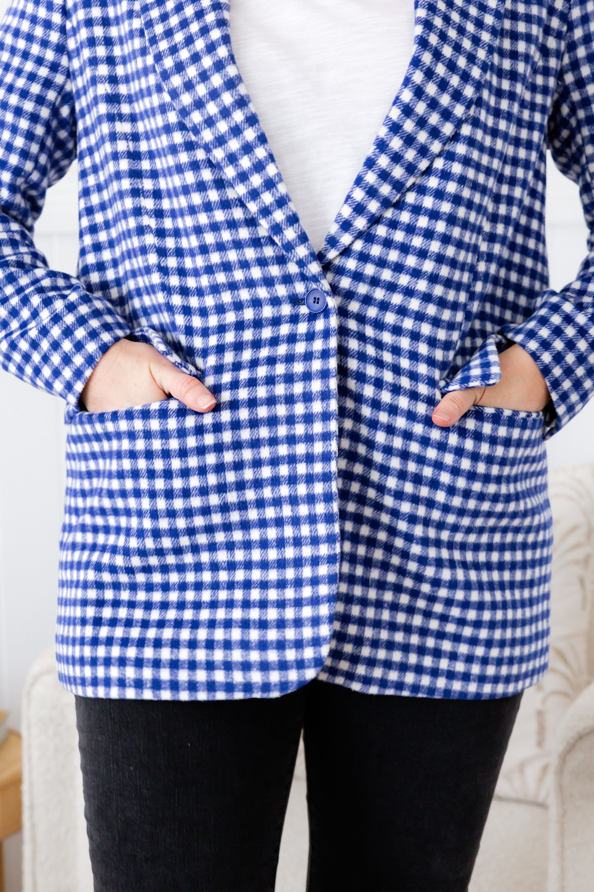 Dion Jacket in Cobalt Check