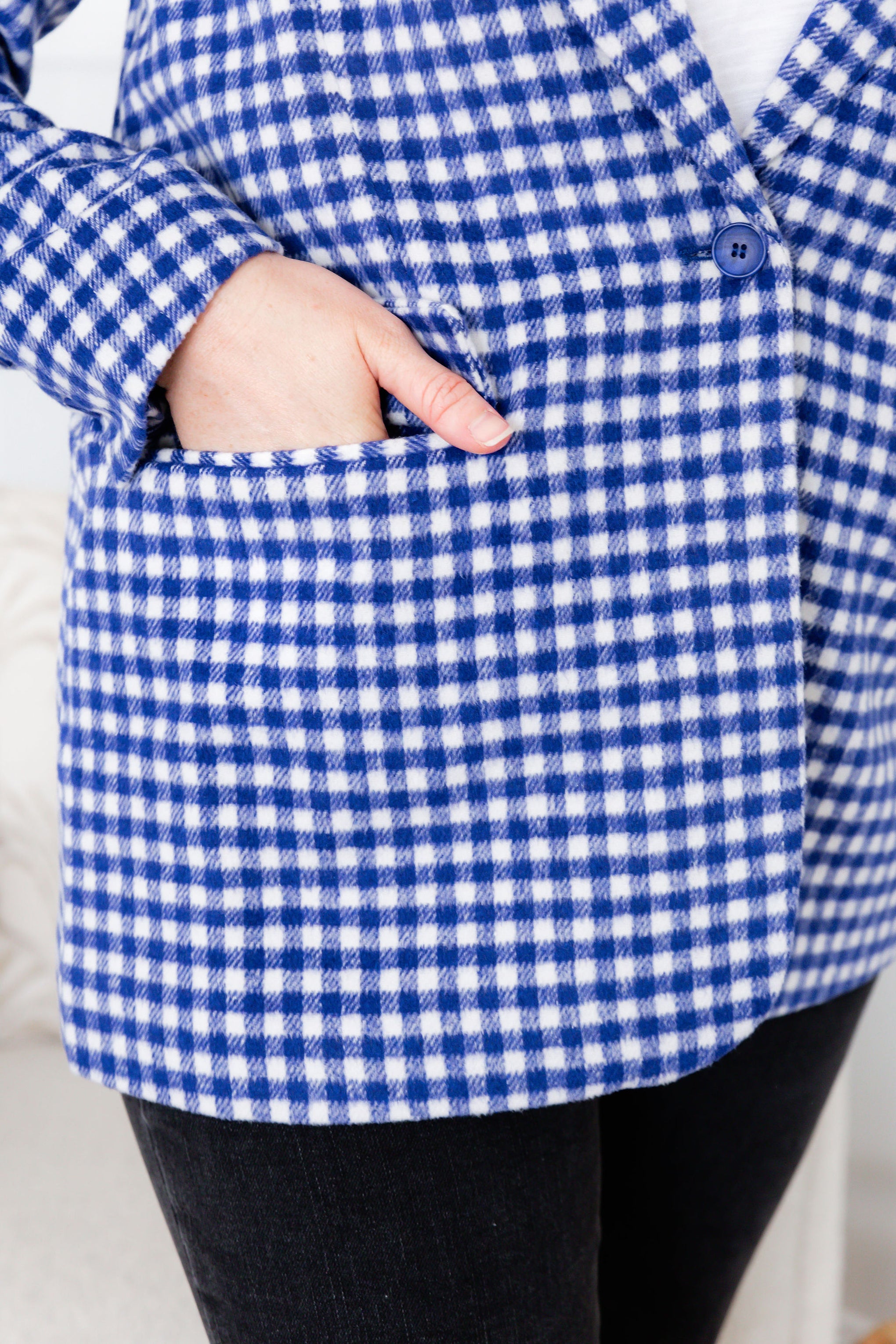 Dion Jacket in Cobalt Check