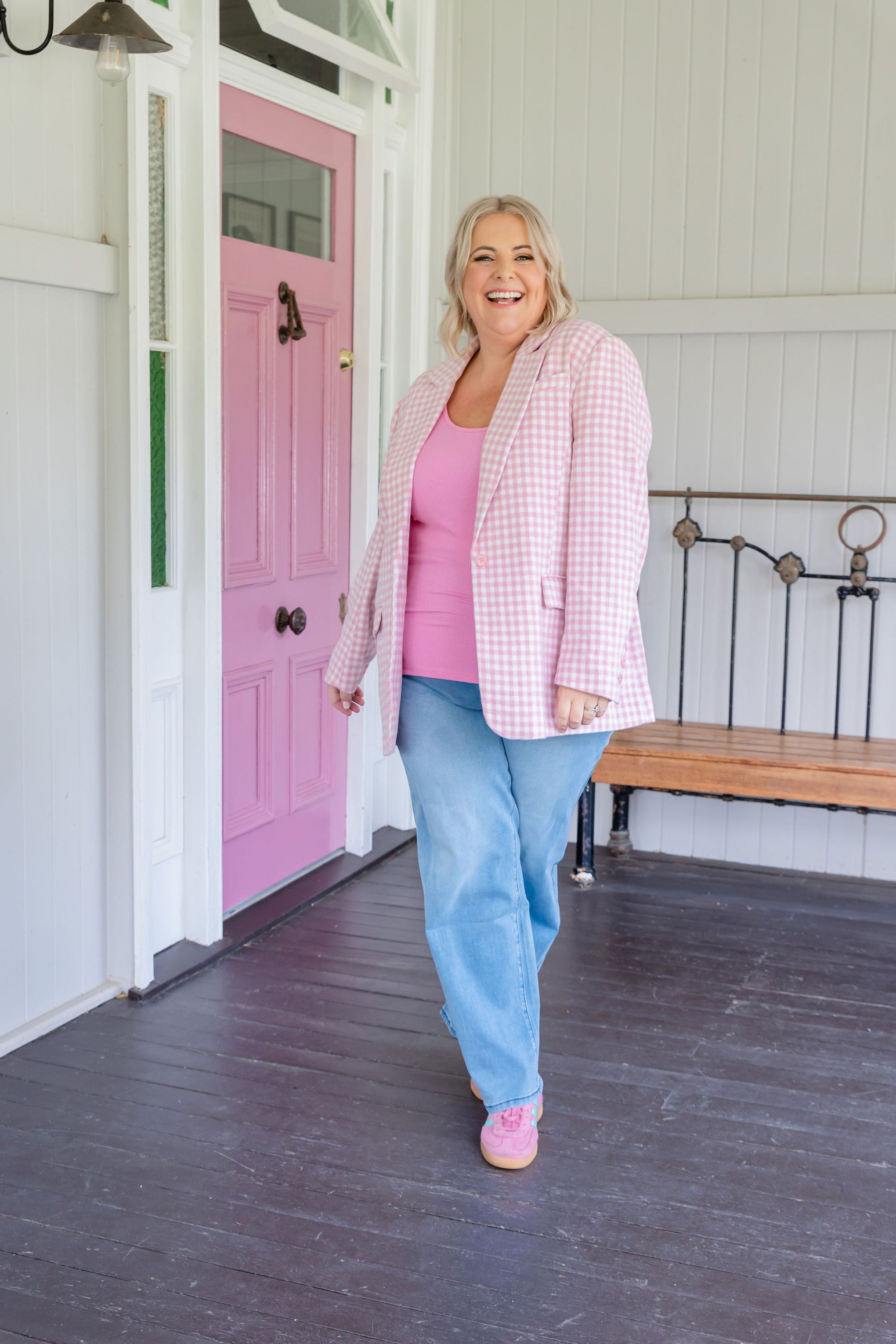 Dion Jacket in Pink Check